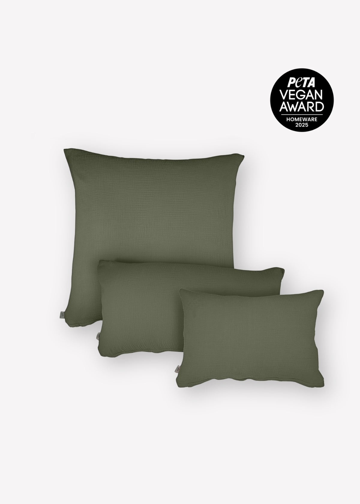 Musselin-Kissenbezug ELIANE olive