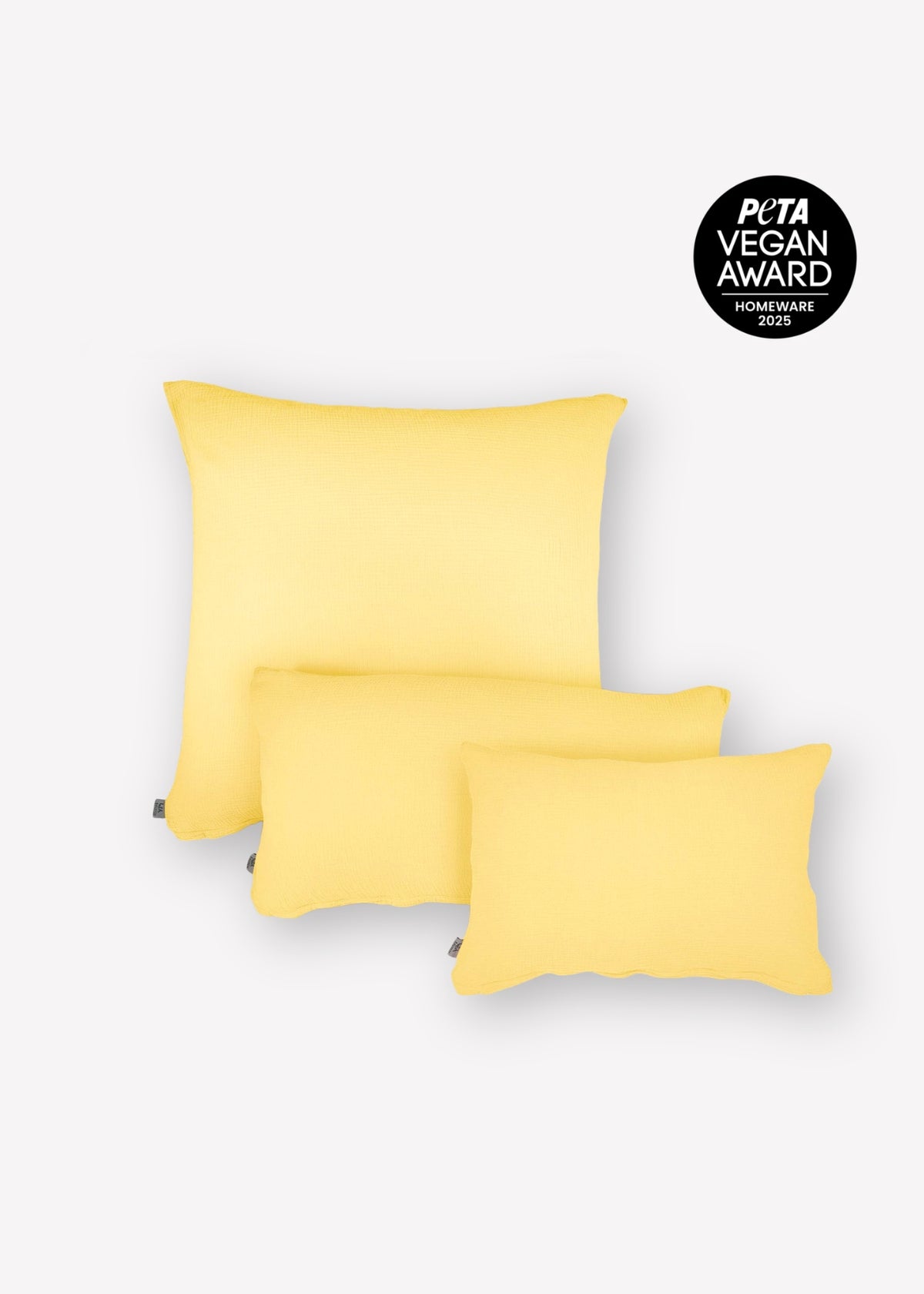 Musselin-Kissenbezug ELIANE soft yellow