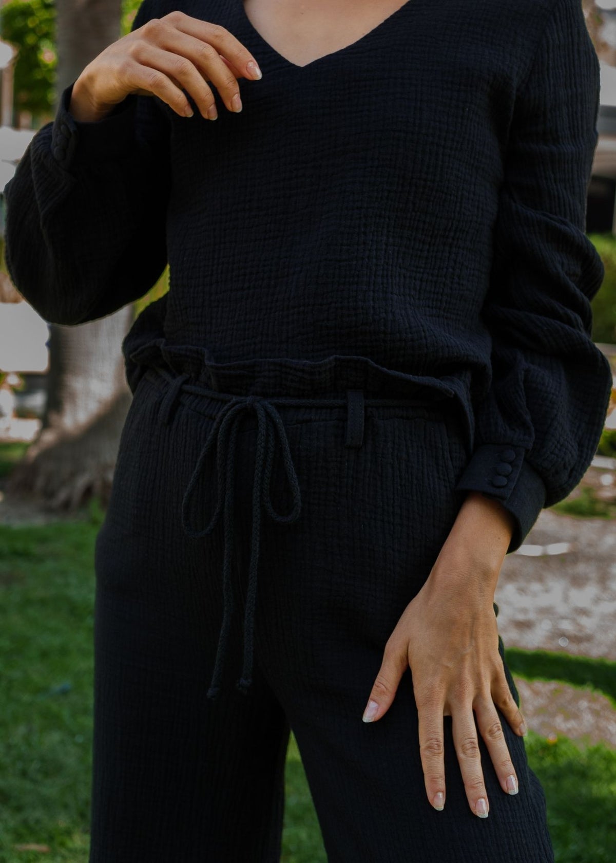 Musselin-Hose LEA schwarz