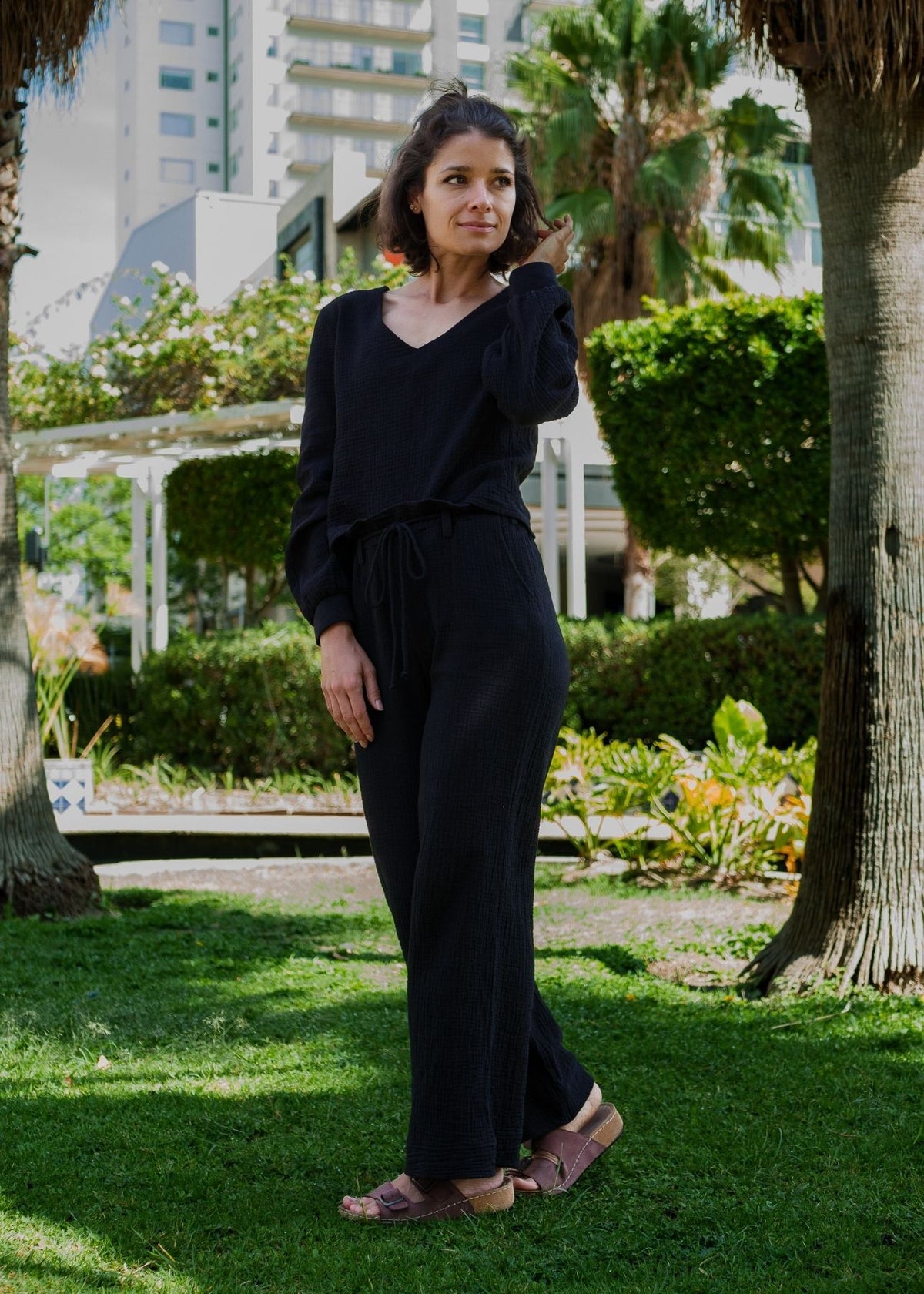 Musselin-Hose LEA schwarz