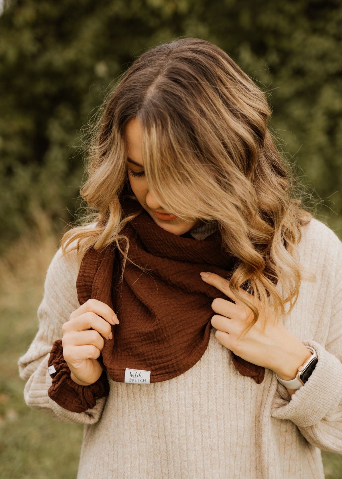 Musselin-Halstuch NIVA dunkelbraun