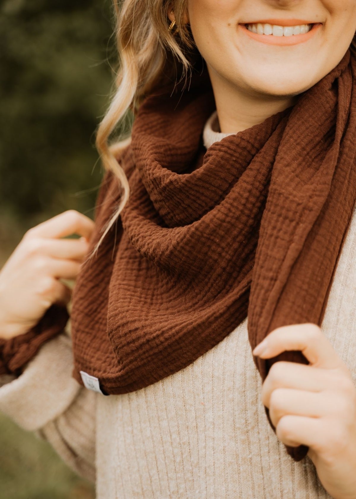 Musselin-Halstuch NIVA dunkelbraun