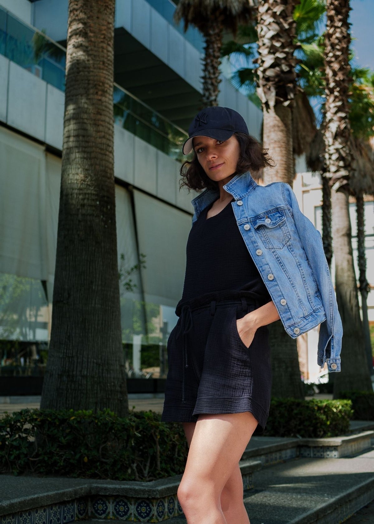 Musselin-Shorts XENIA schwarz