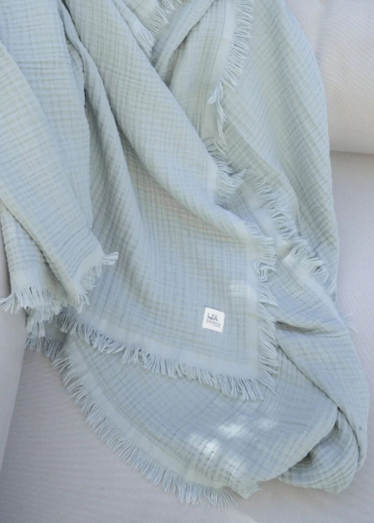 Musselin-Decke DANIELA aquamarine