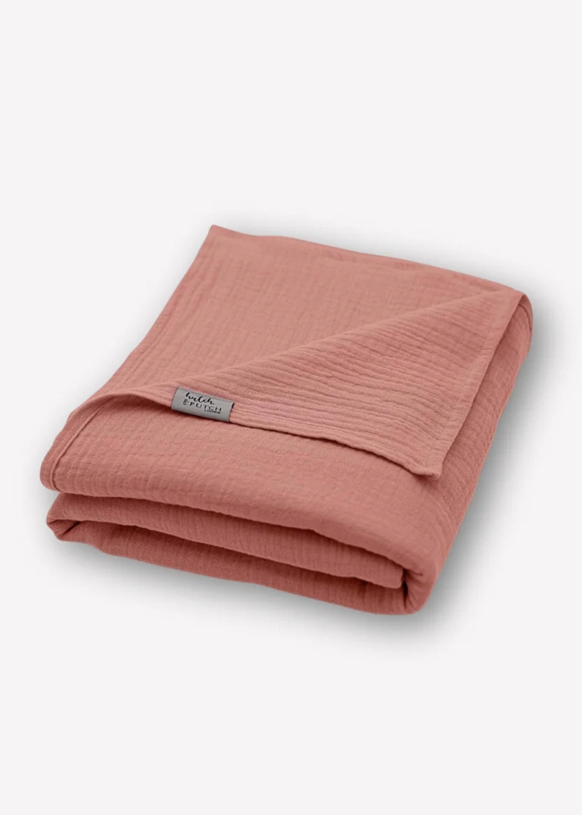 Couverture en mousseline JOSEPHIN vieux rose