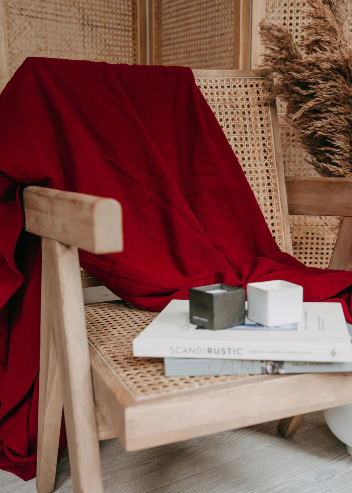 Musselin-Decke JOSEPHIN cranberry