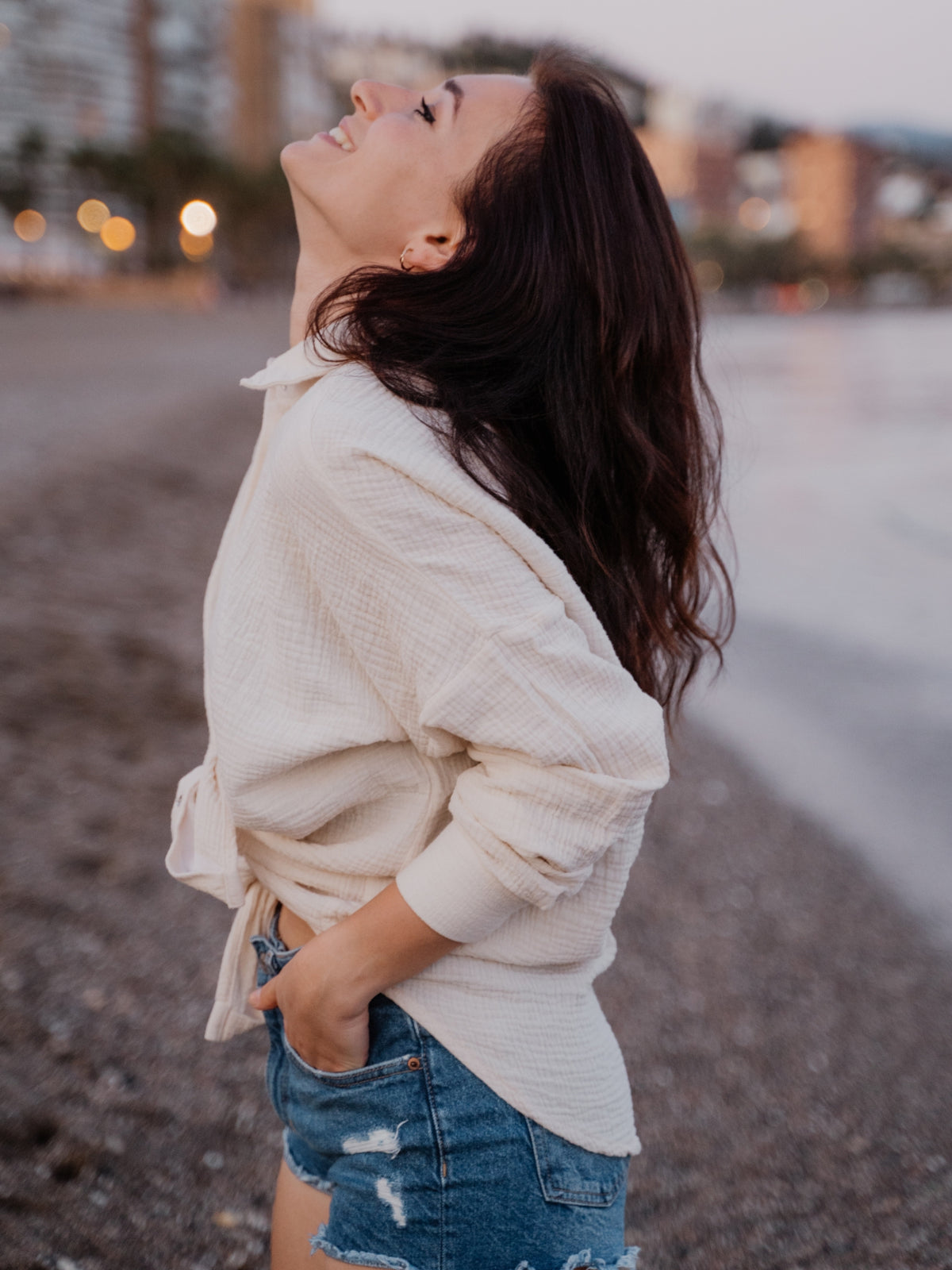 Musselin-Bluse MAJA beige