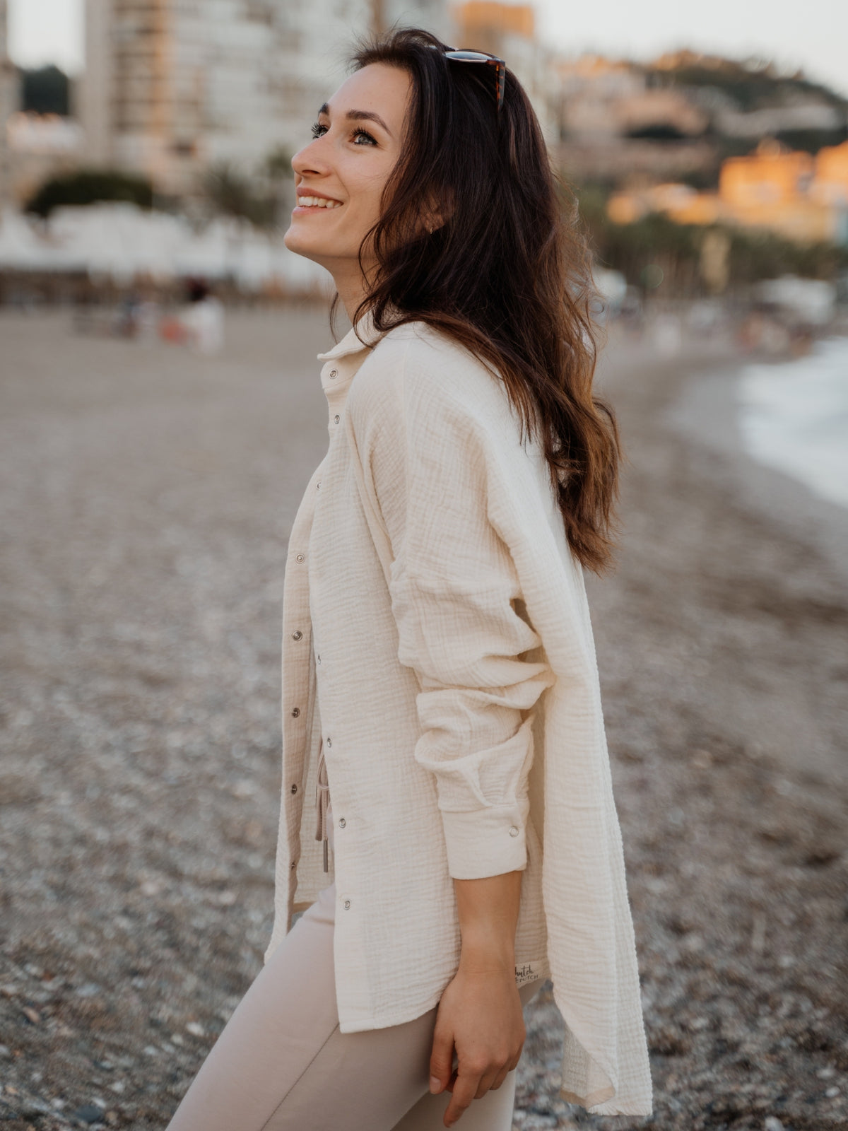 Musselin-Bluse MAJA beige