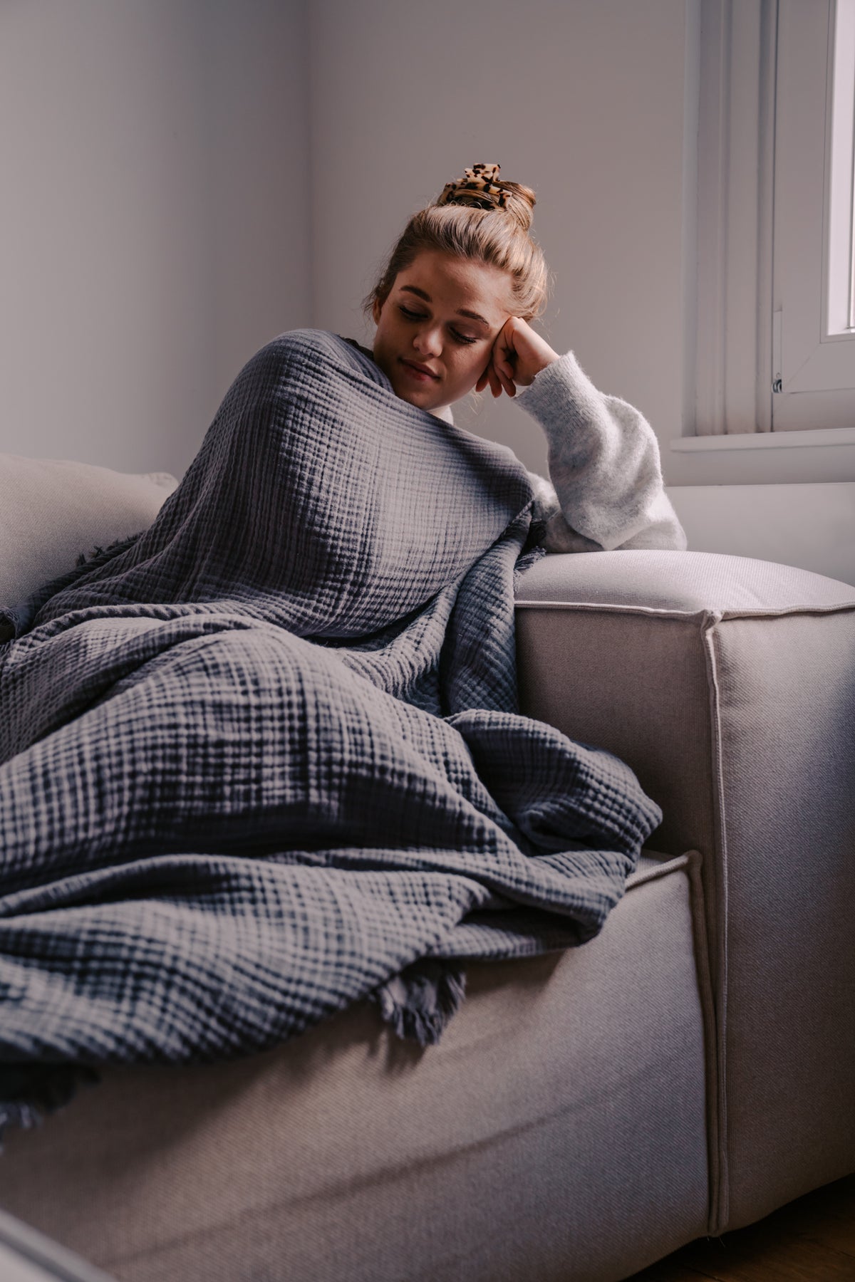 Musselin-Decke DANIELA anthrazit