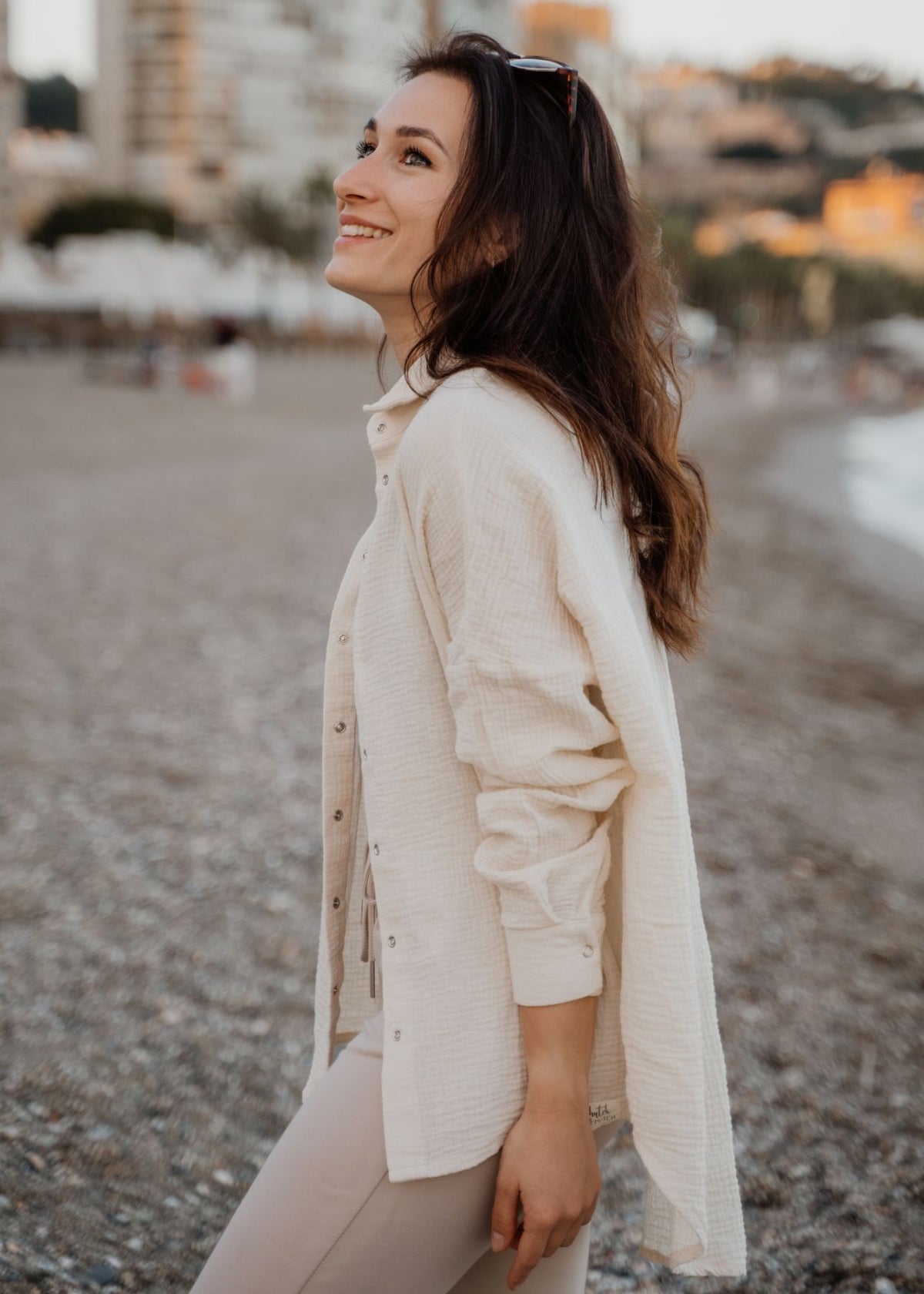 Musselin-Bluse MAJA beige