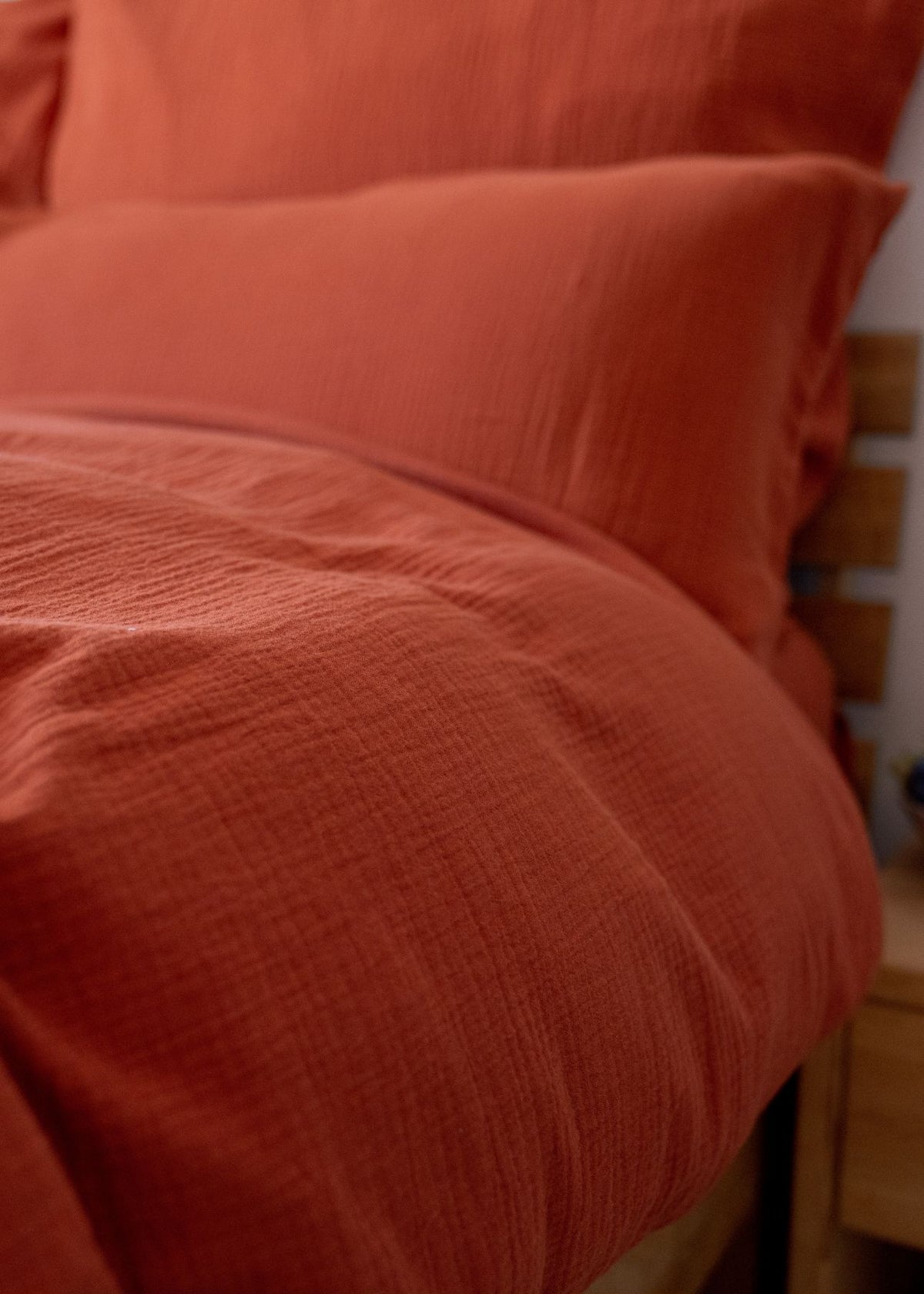 Musselin-Kissenbezug ELIANE kupferrot