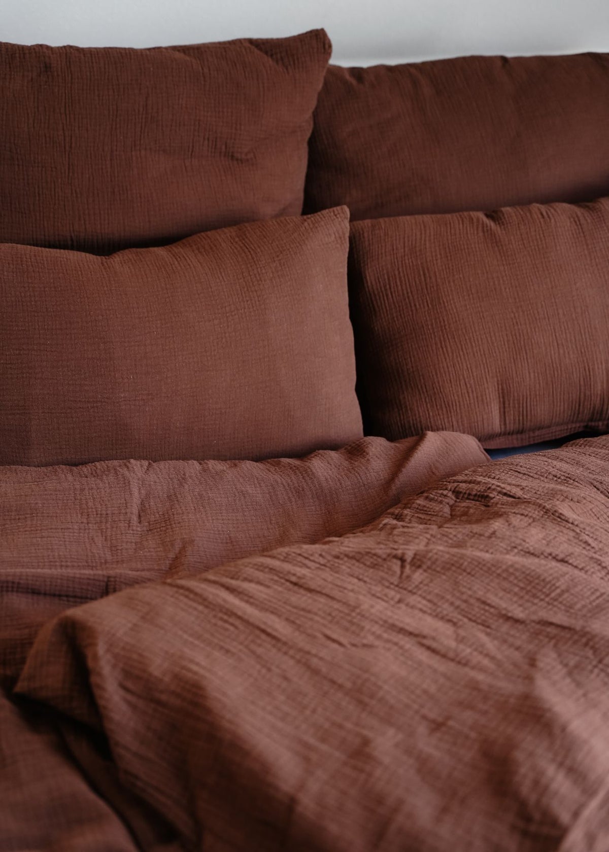 Musselin-Kissenbezug ELIANE chocolate