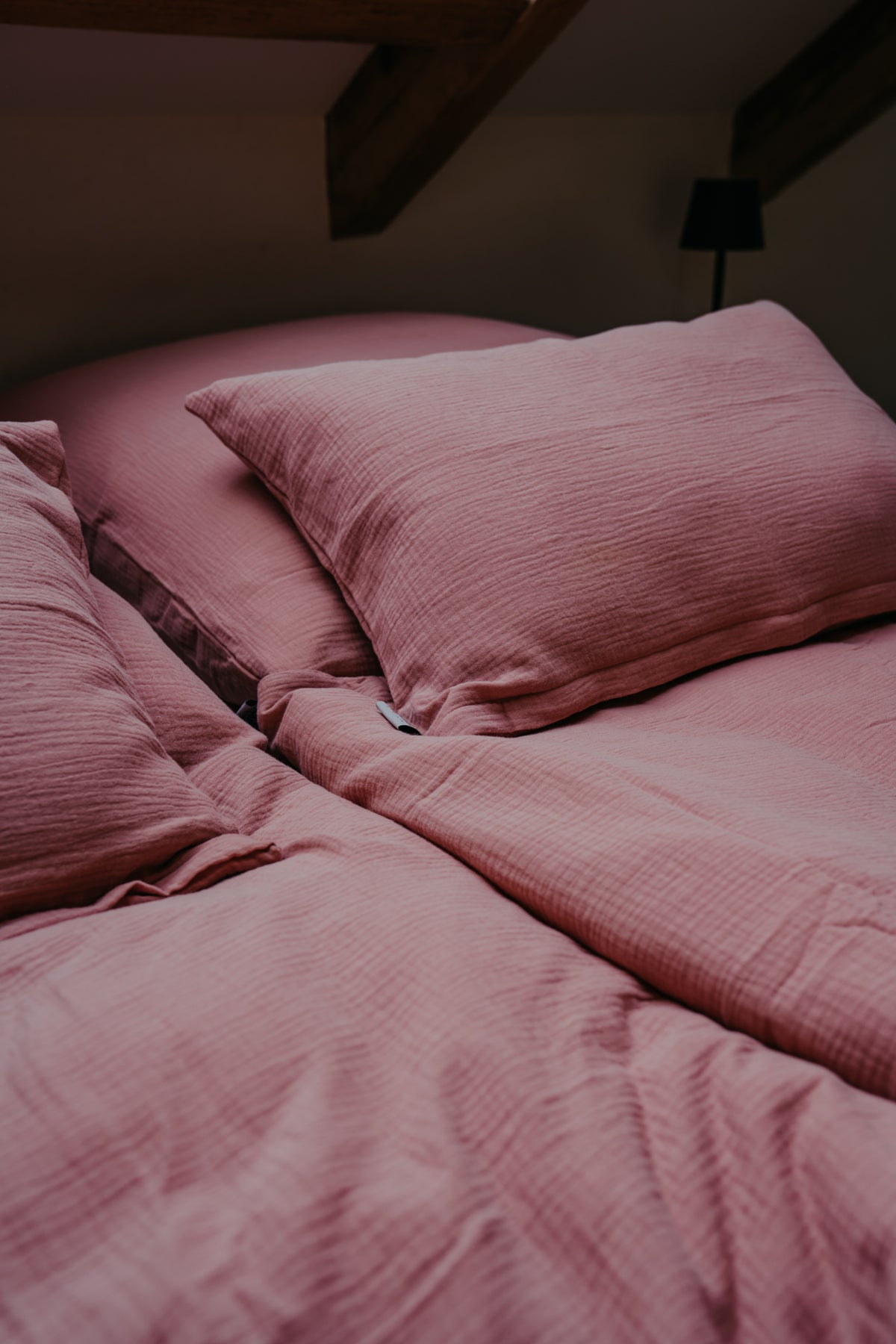 Musselin-Duvetbezug ELIANE dusty rose