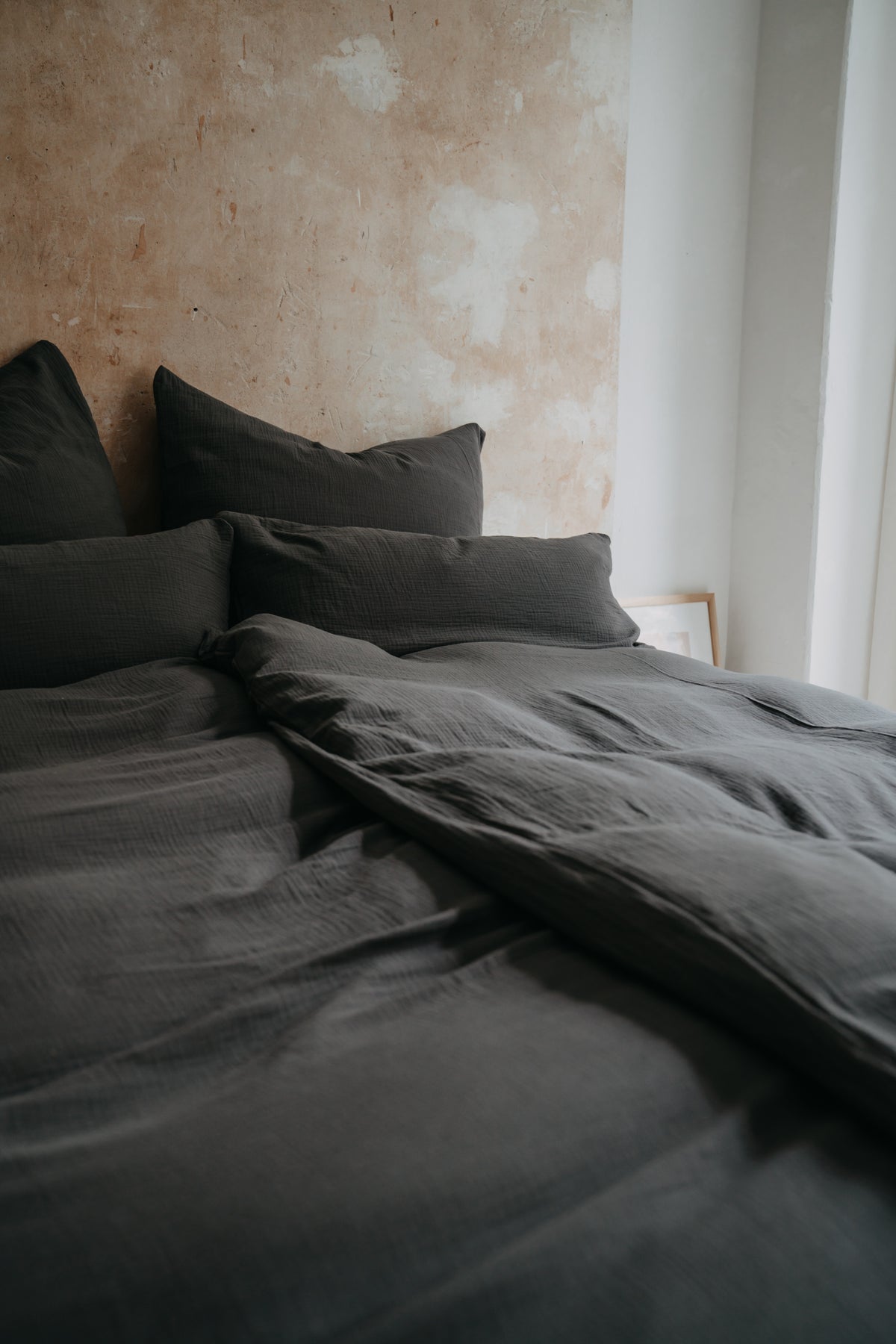 Musselin-Duvetbezug ELIANE anthrazit