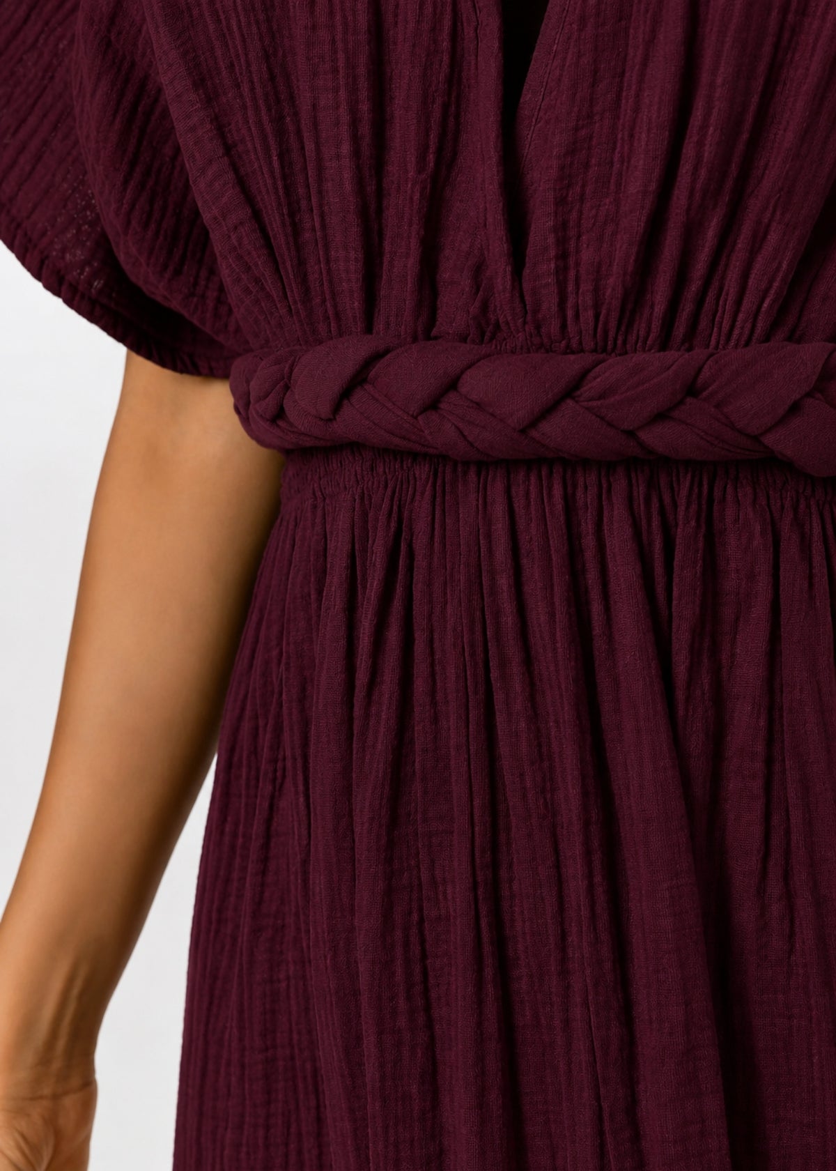 HERA Muslin Dress in Ruby Wine