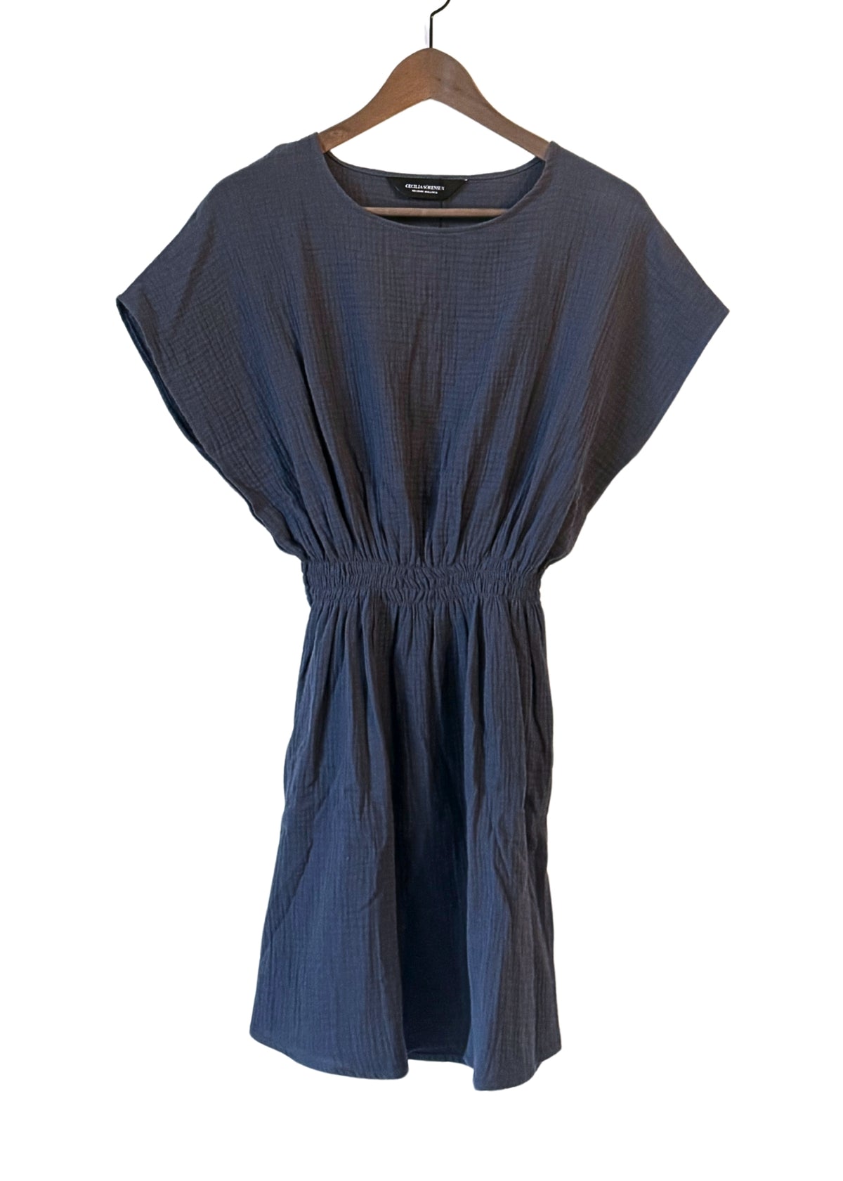 Musselin-Mini-Kleid MAGNOLIA anthrazit