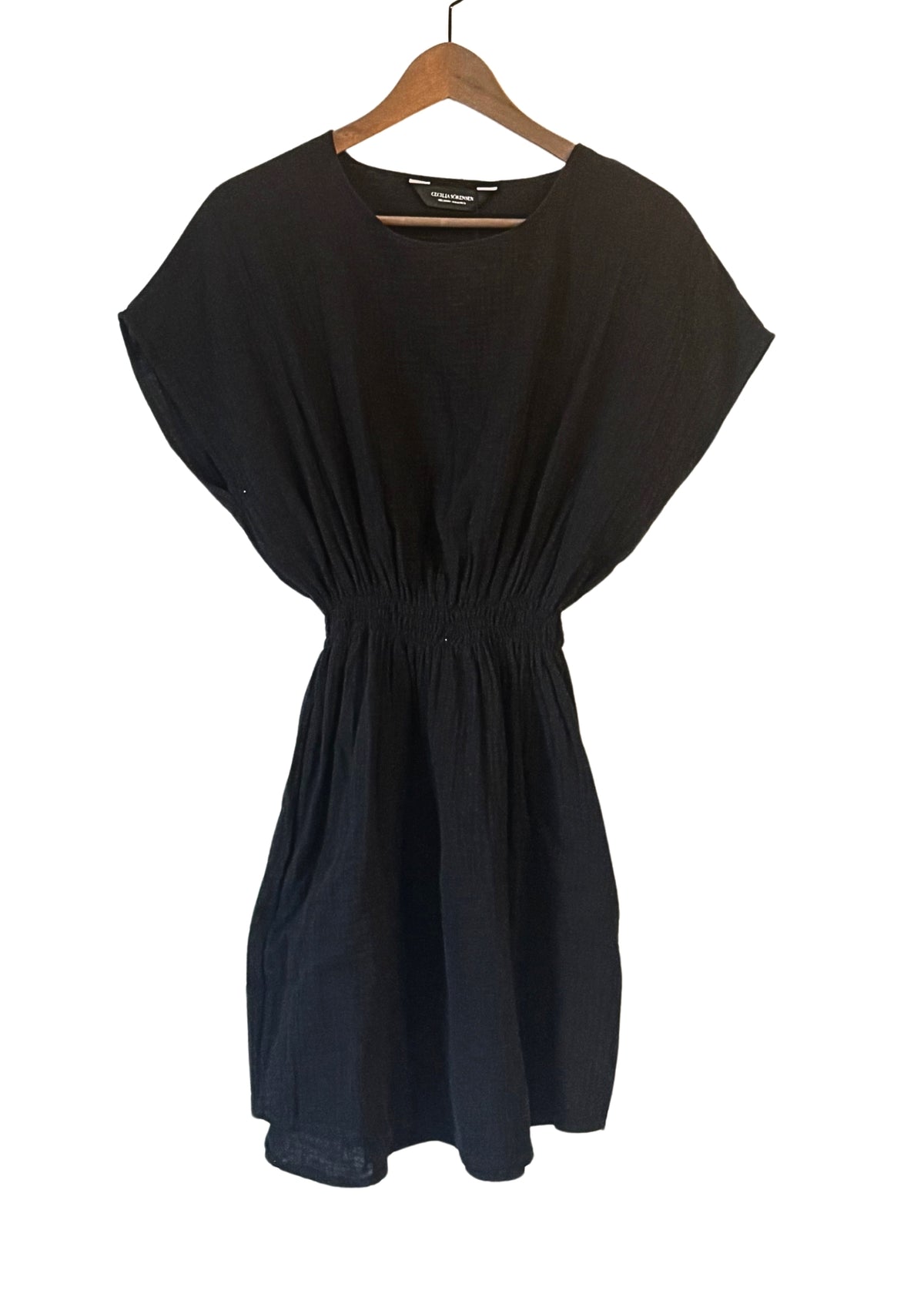 Musselin-Mini-Kleid MAGNOLIA schwarz