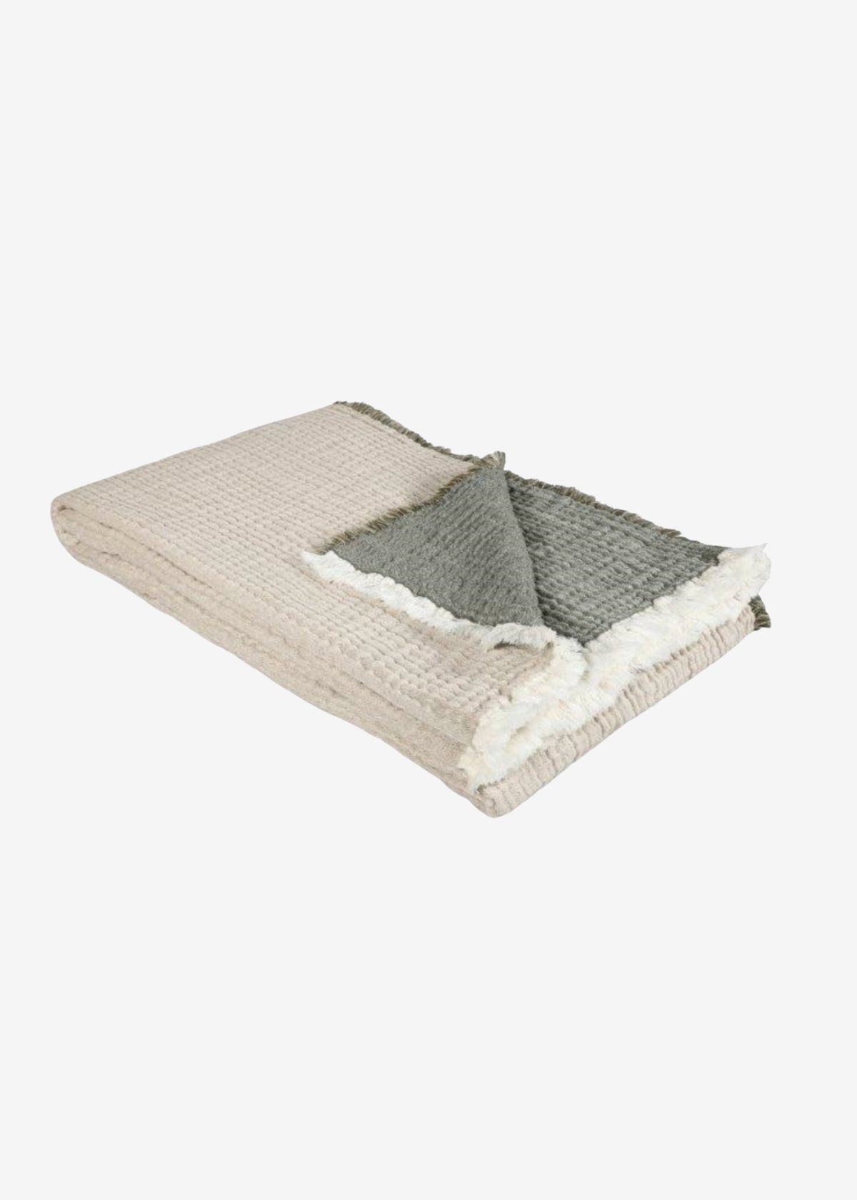 Musselin-Decke NORA beige/oliv