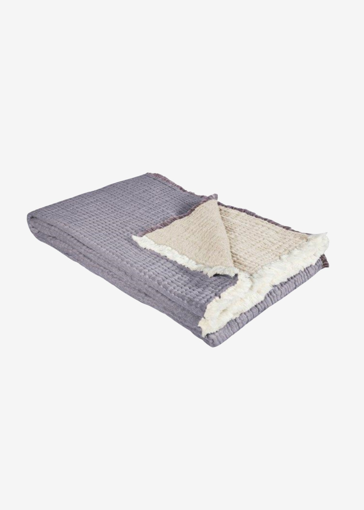 Coperta in mussola NORA prugna/beige
