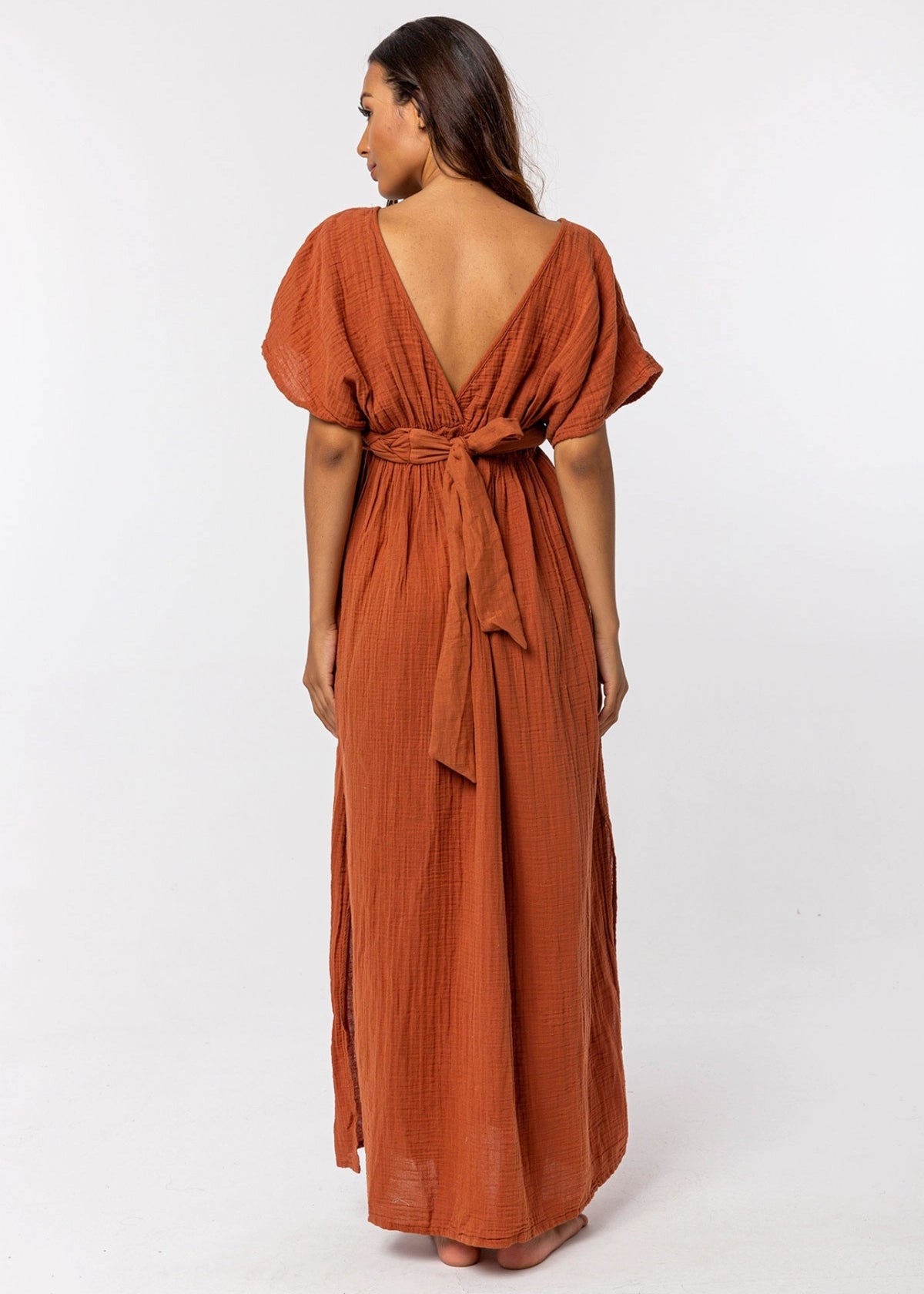 HERA Muslin Dress, Terracotta