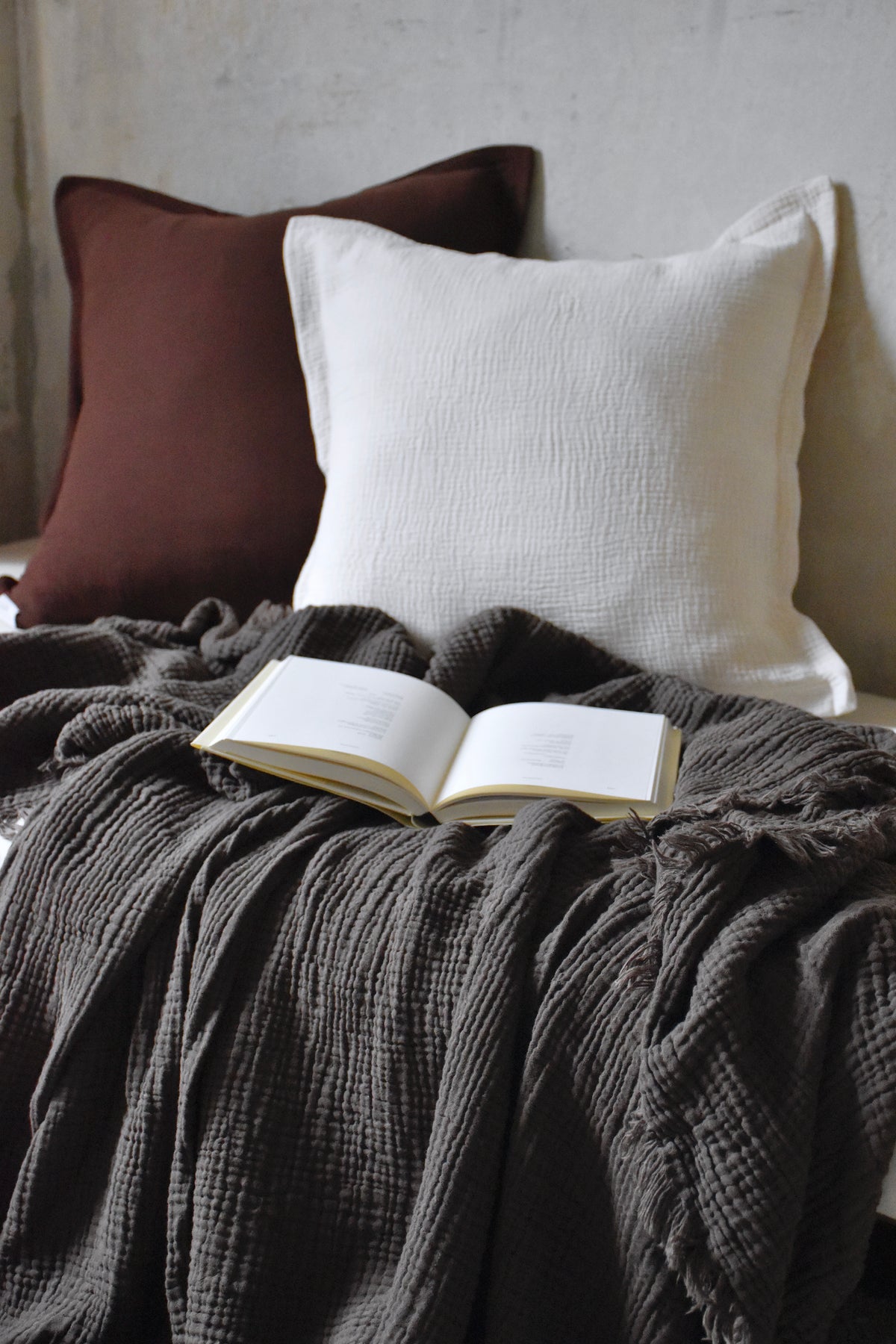 Musselin-Decke DANIELA chocolate