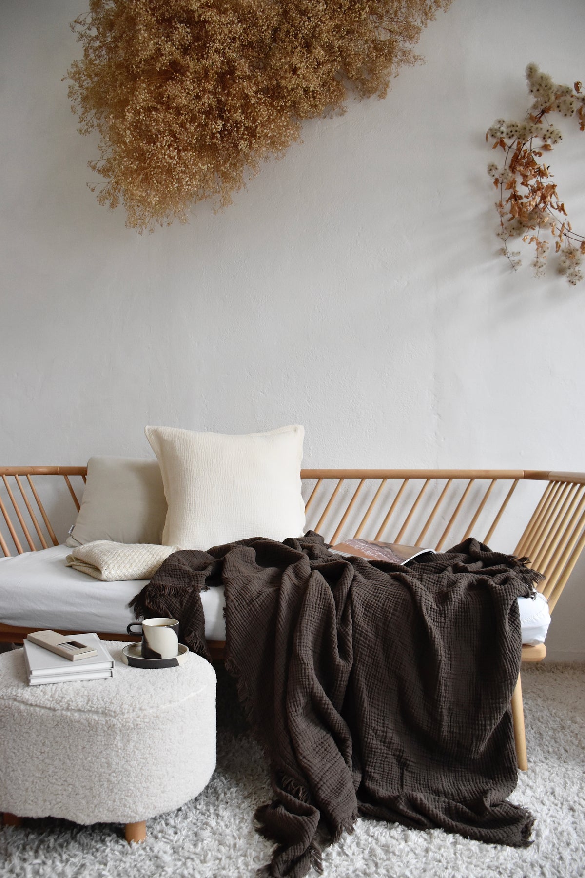 Musselin-Decke DANIELA chocolate