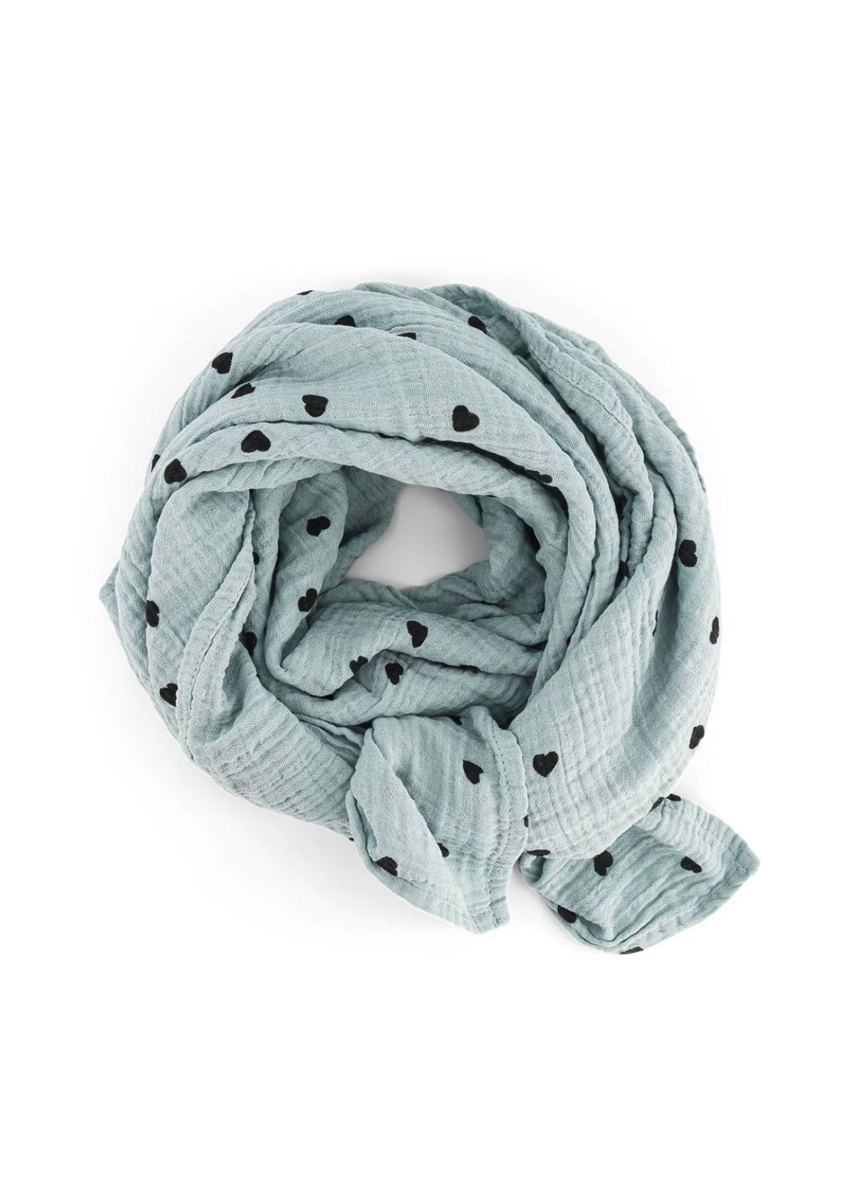 Musselin-Halstuch BIANCA coeur blue spray