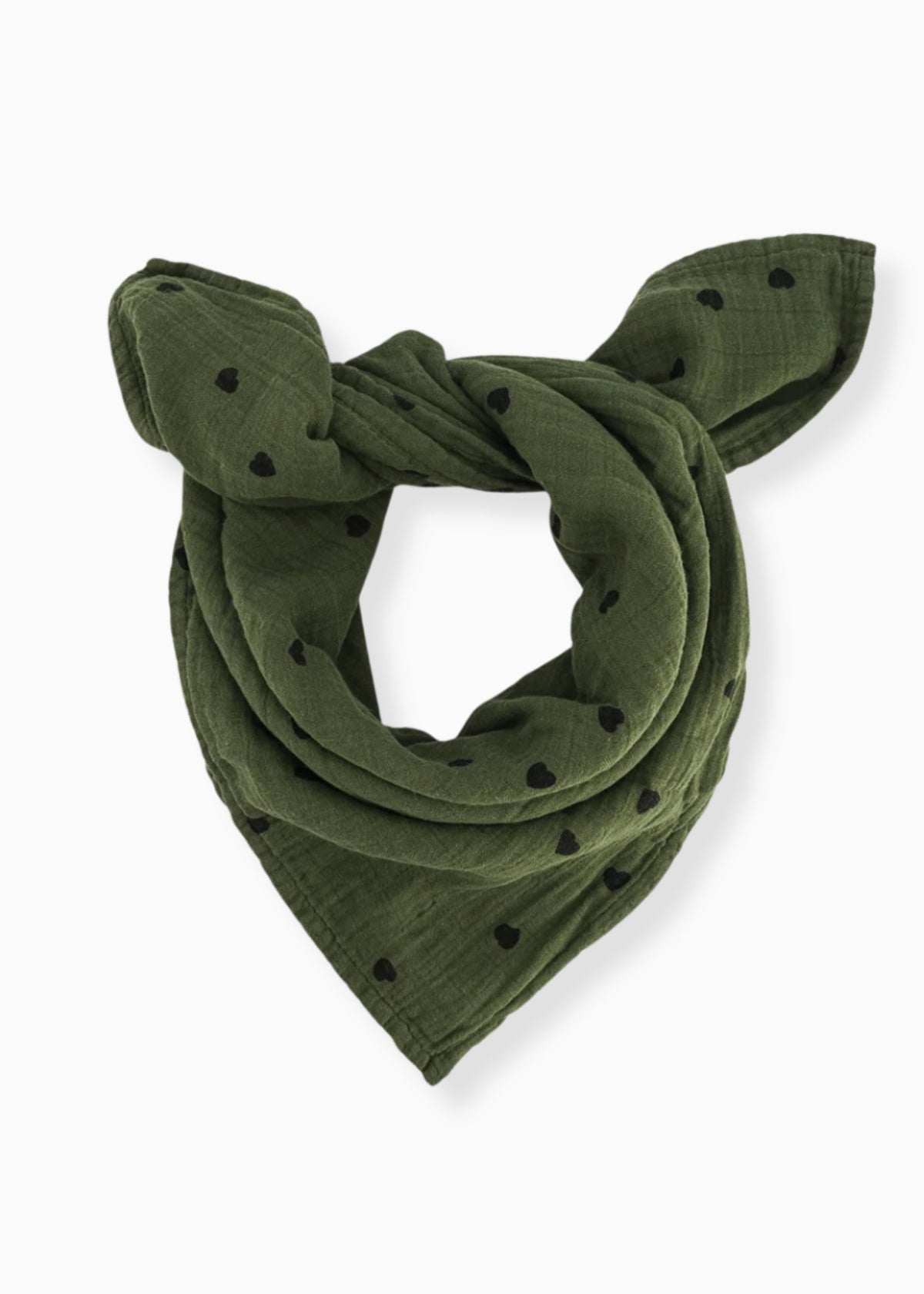 Musselin-Halstuch BIANCA coeur kaki