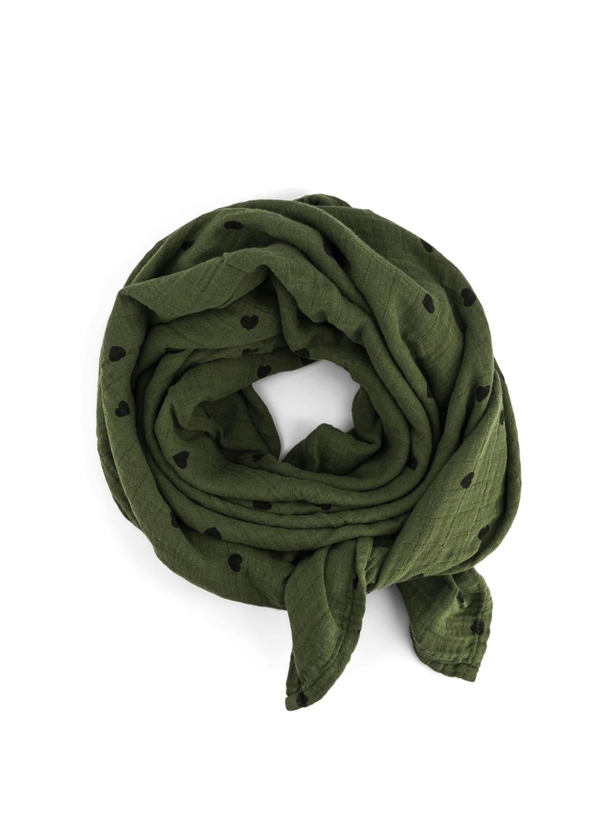 Musselin-Halstuch BIANCA coeur kaki