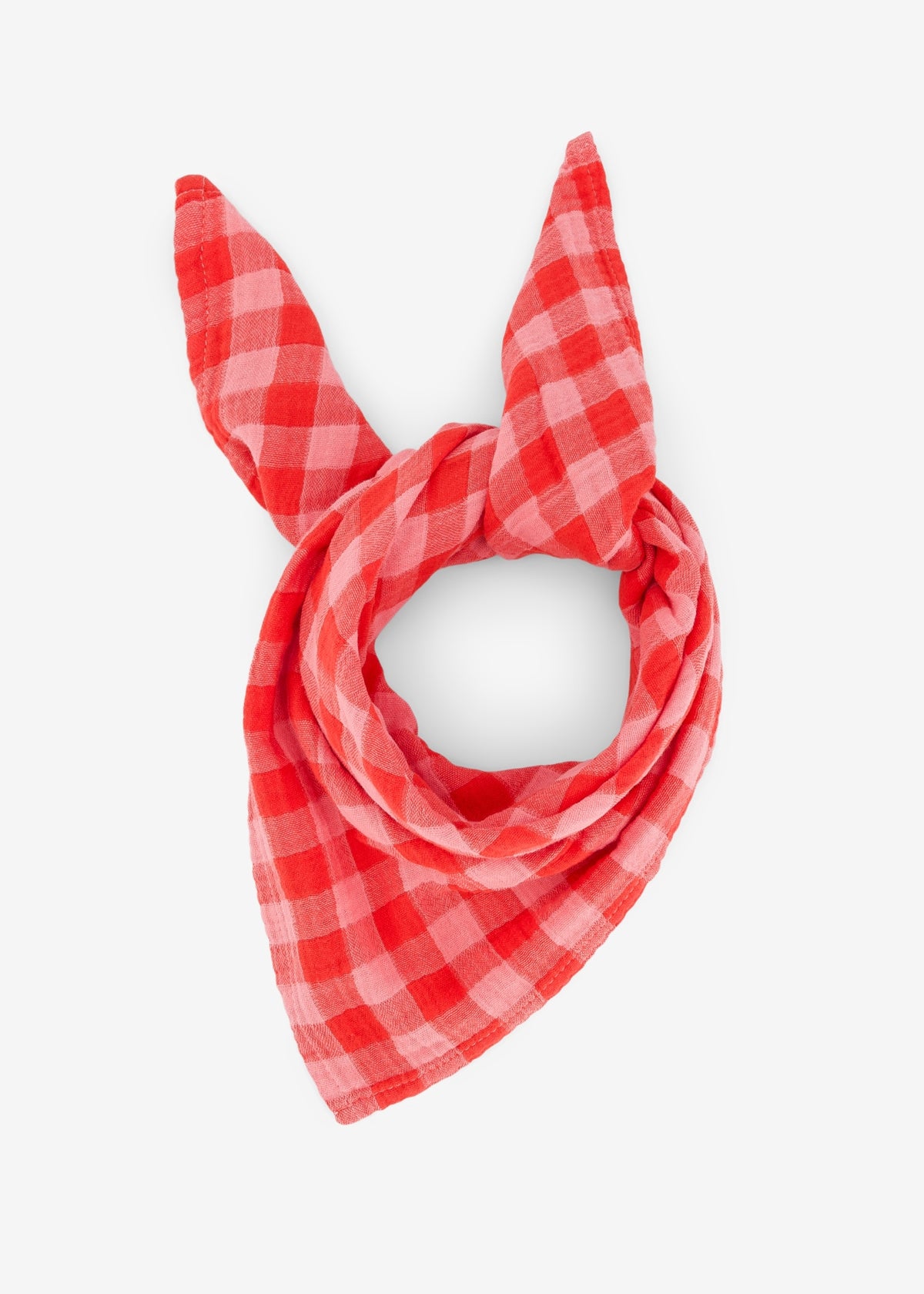 écharpe en mousseline BIANCA vichy rose rouge