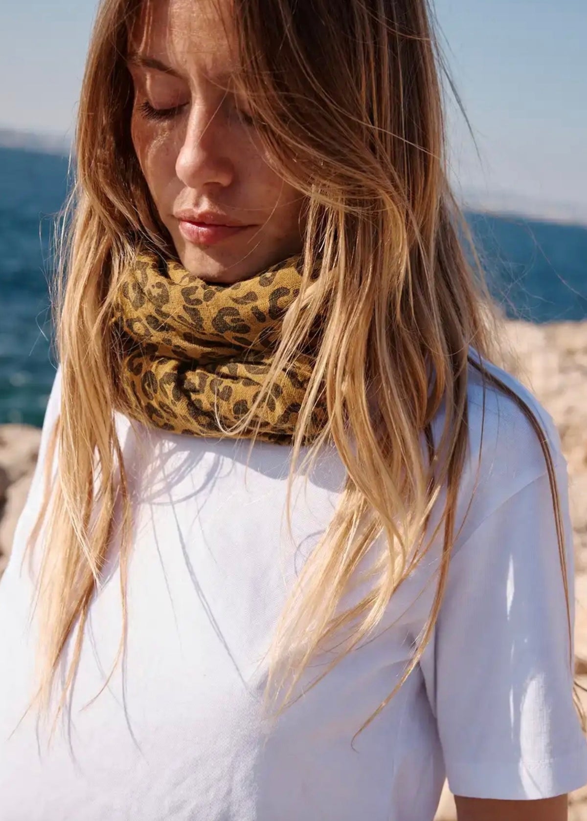 Musselin-Halstuch BIANCA graou caramel