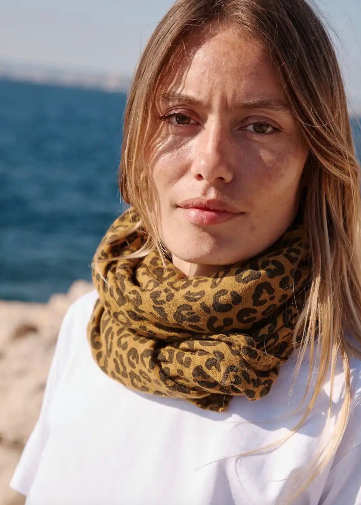 Musselin-Halstuch BIANCA graou caramel