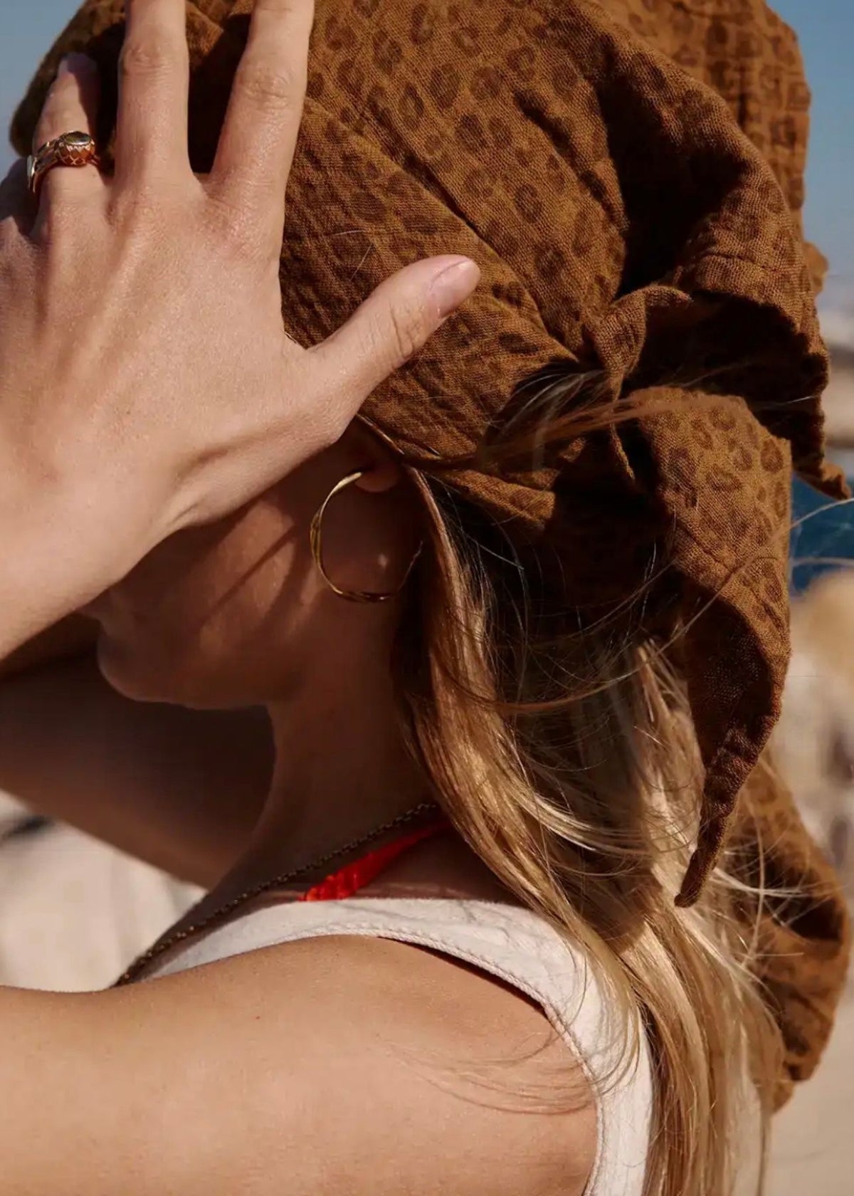 Musselin-Halstuch BIANCA mini leopard cumin