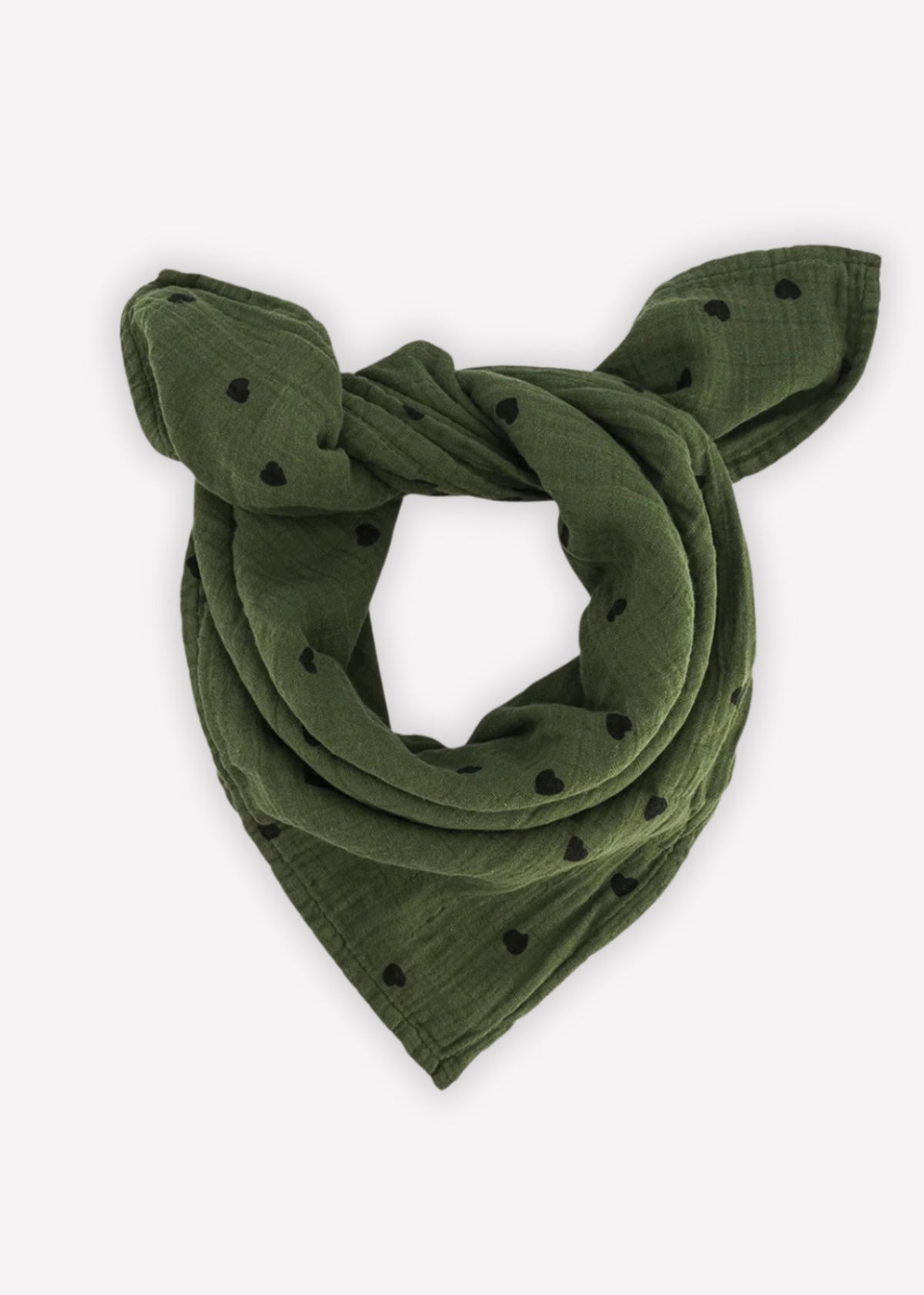 Musselin-Halstuch BIANCA coeur kaki
