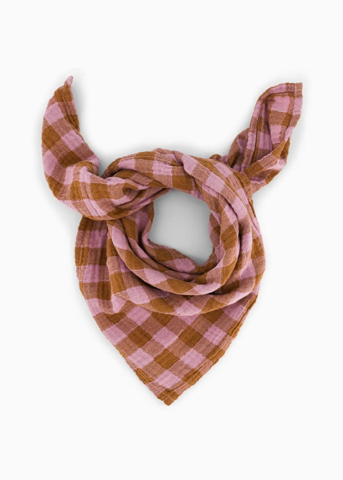 Musselin-Halstuch BIANCA vichy caramel mauve