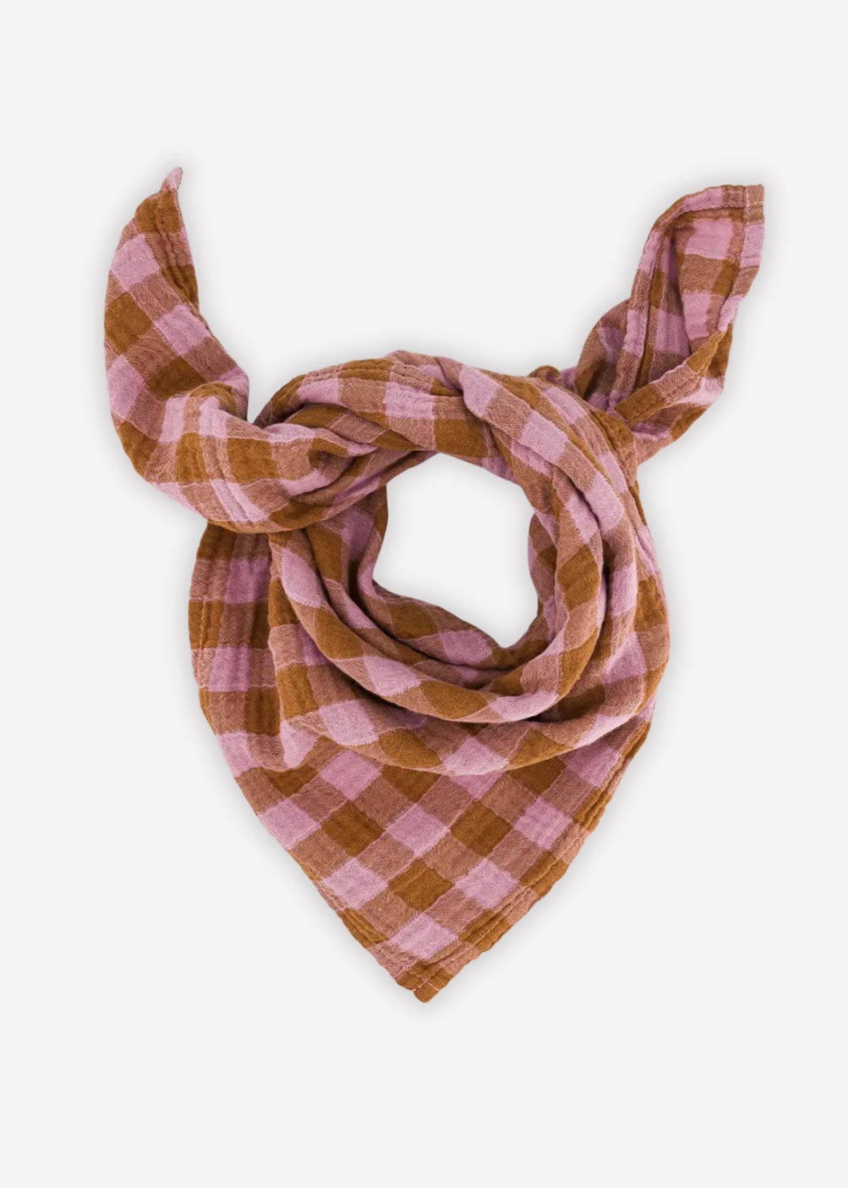 Musselin-Halstuch BIANCA vichy caramel mauve