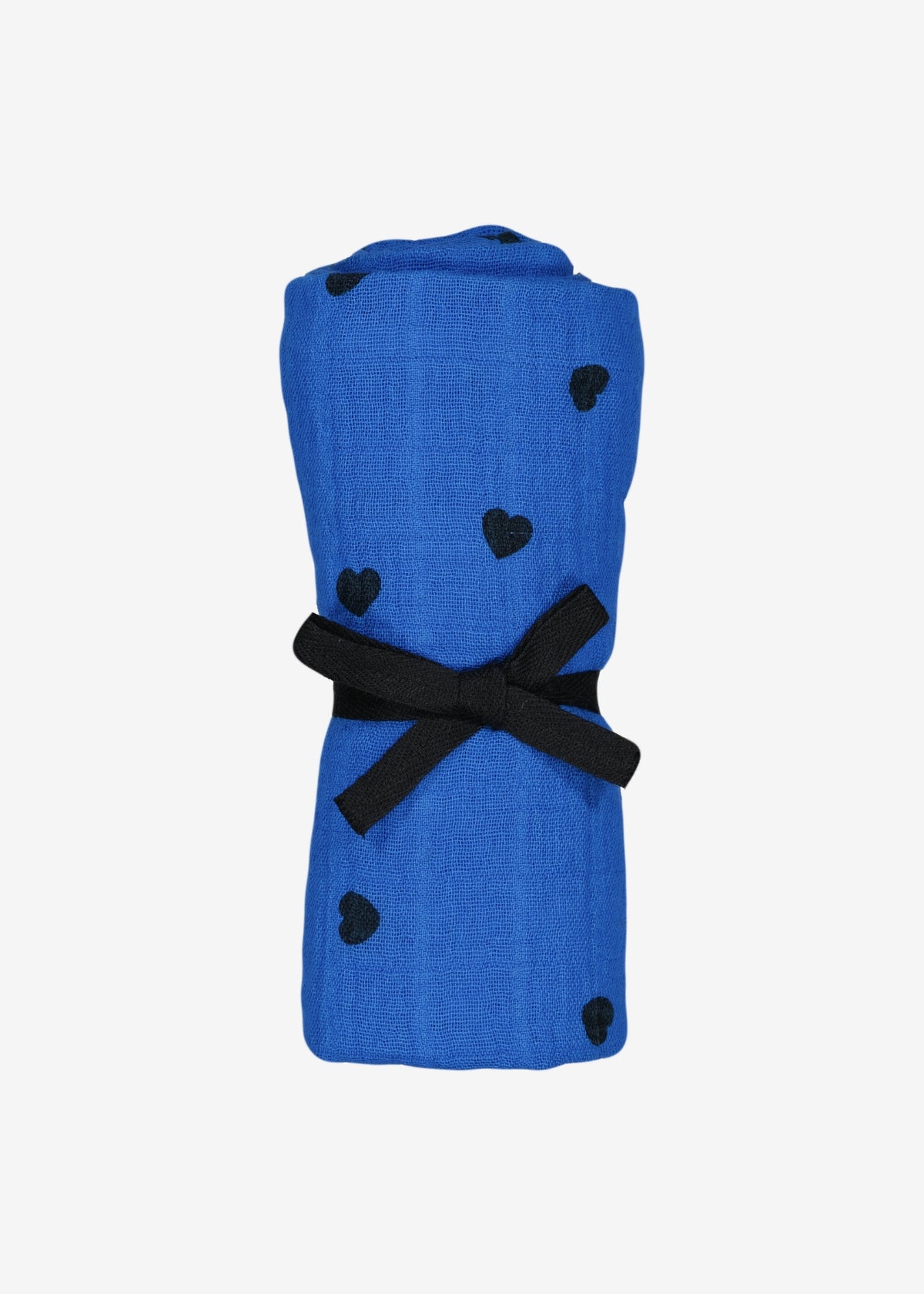écharpe en mousseline BIANCA coeur greek blue