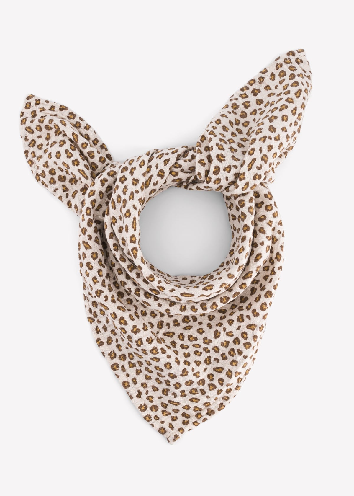 Musselin-Halstuch BIANCA mini leopard greige klein