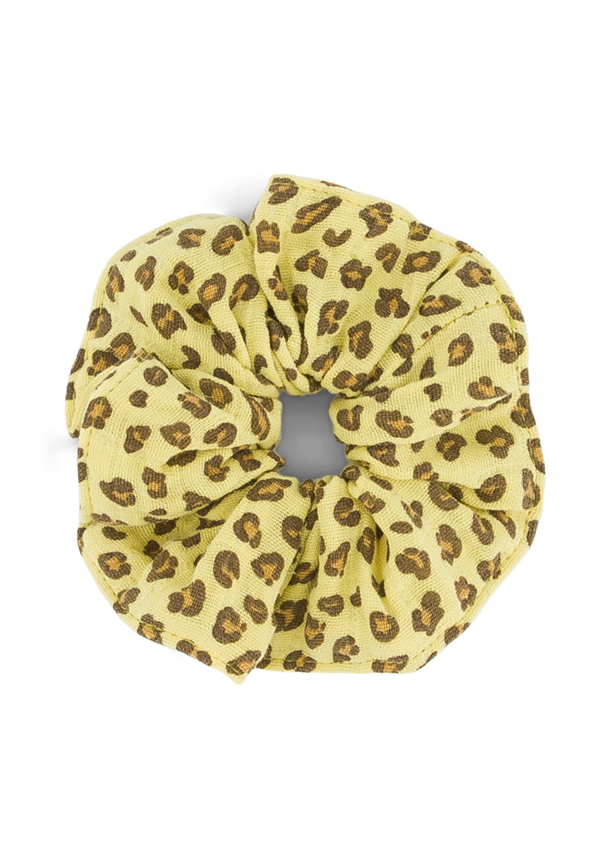 Muslin scrunchie CHOUCHOU mini leopard lemon