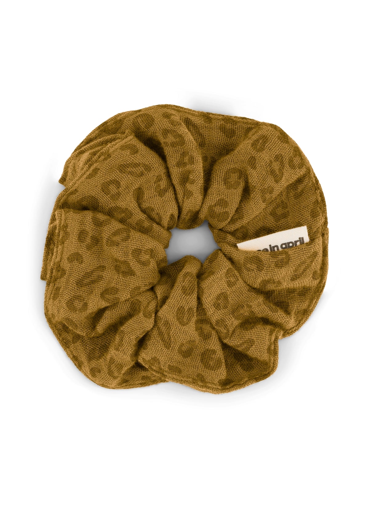 Muslin scrunchie CHOUCHOU mini leopard tapenade