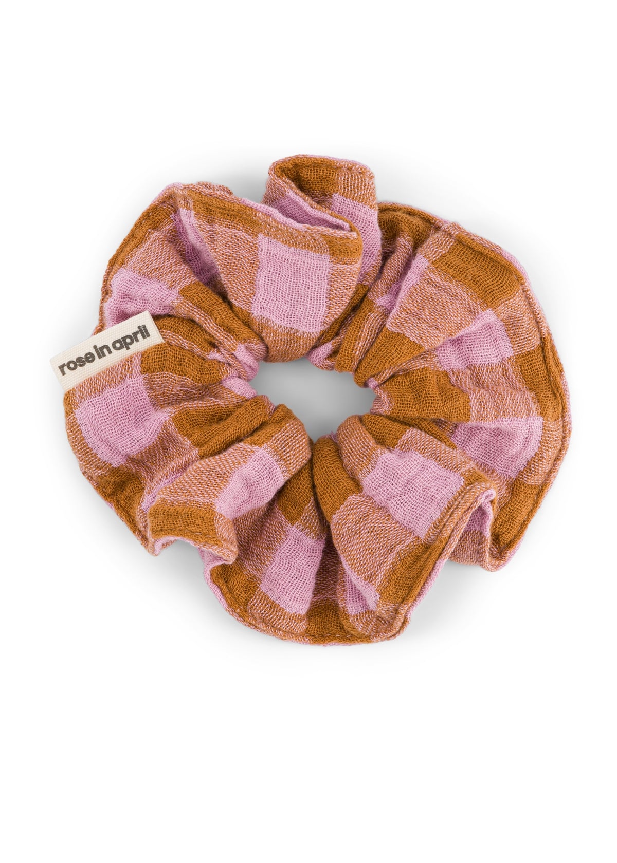 Chouchou en mousseline CHOUCHOU vichy caramel-mauve