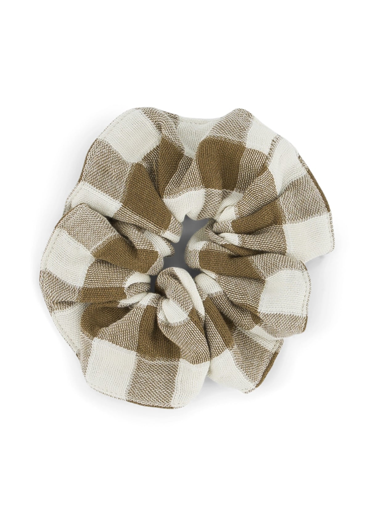 Scrunchie in mussola CHOUCHOU vichy nutria