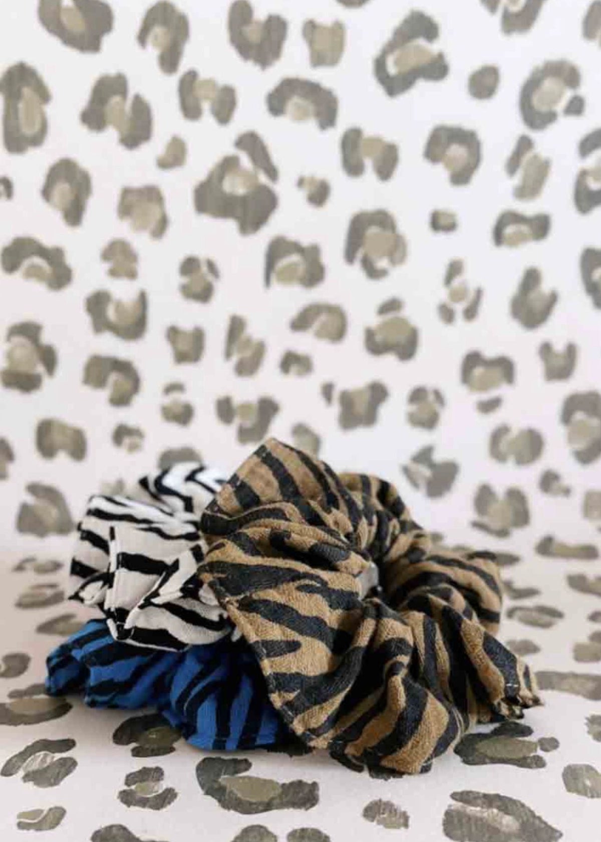 Muslin scrunchie CHOUCHOU zebrou tapenade