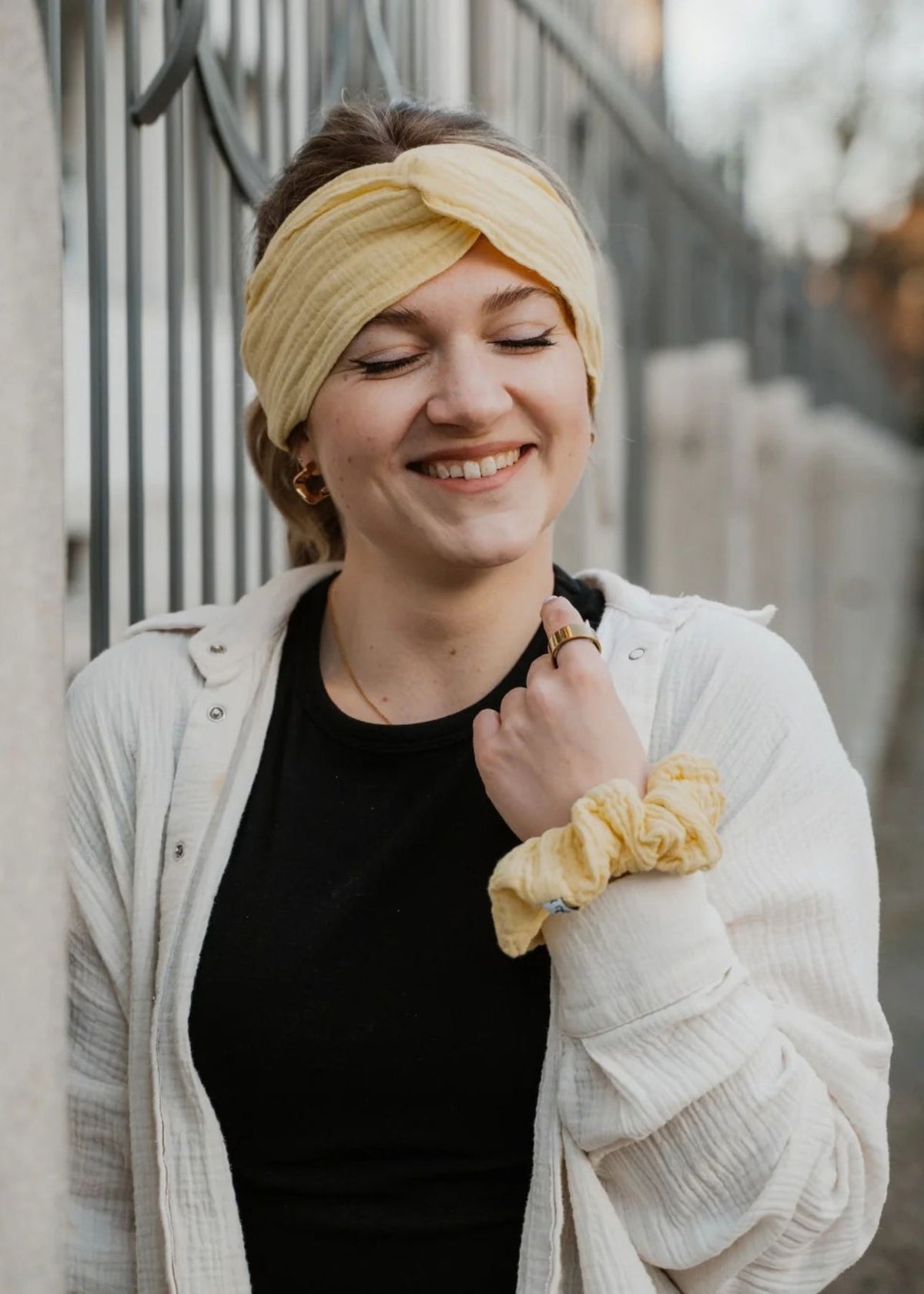 NOLA Soft Yellow Muslin Headband