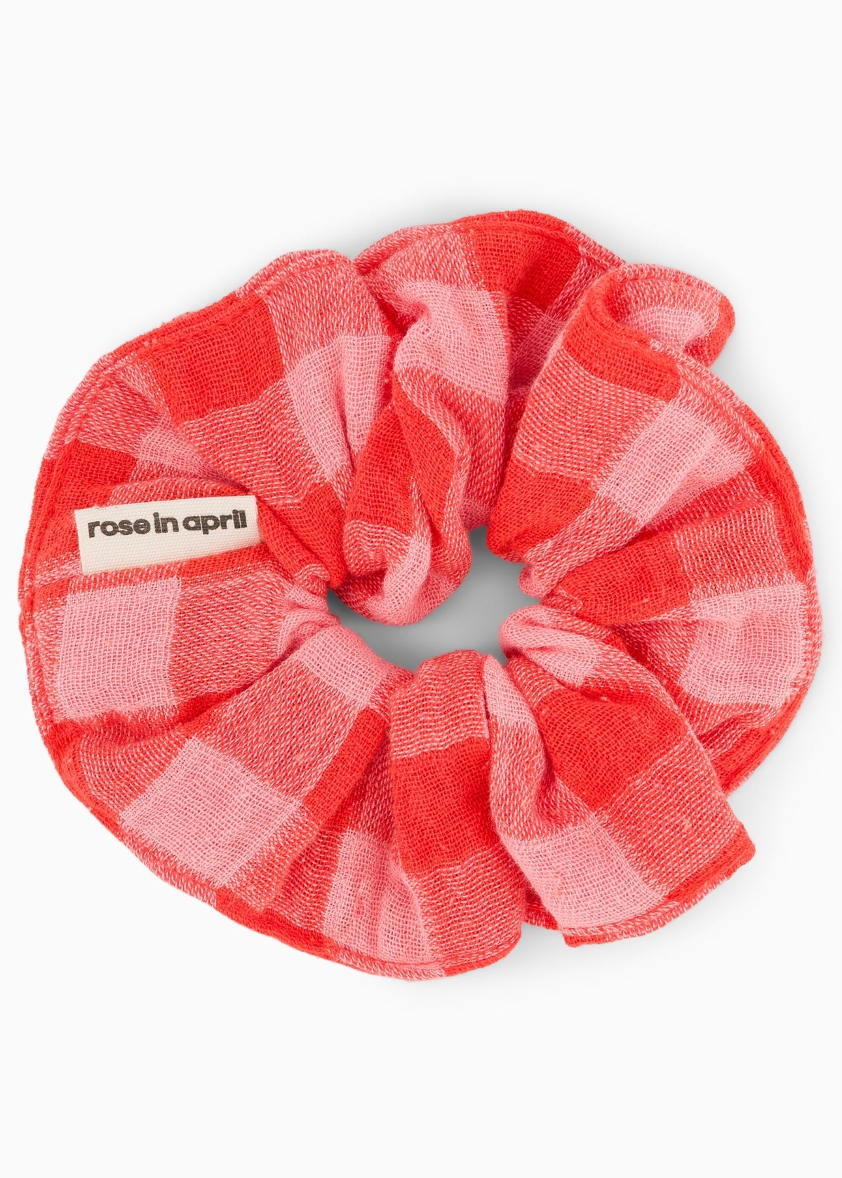 Musselin-Scrunchie CHOUCHOU vichy rot-rosa