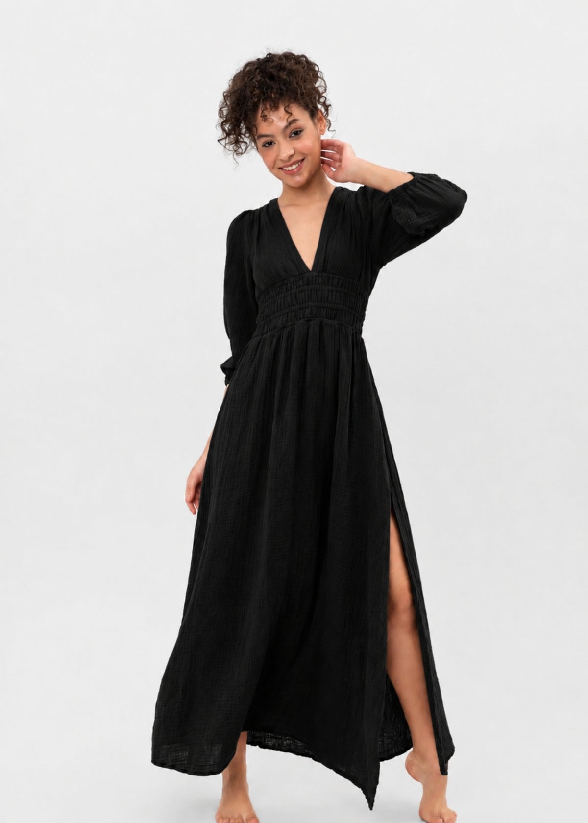Robe en mousseline YARA black