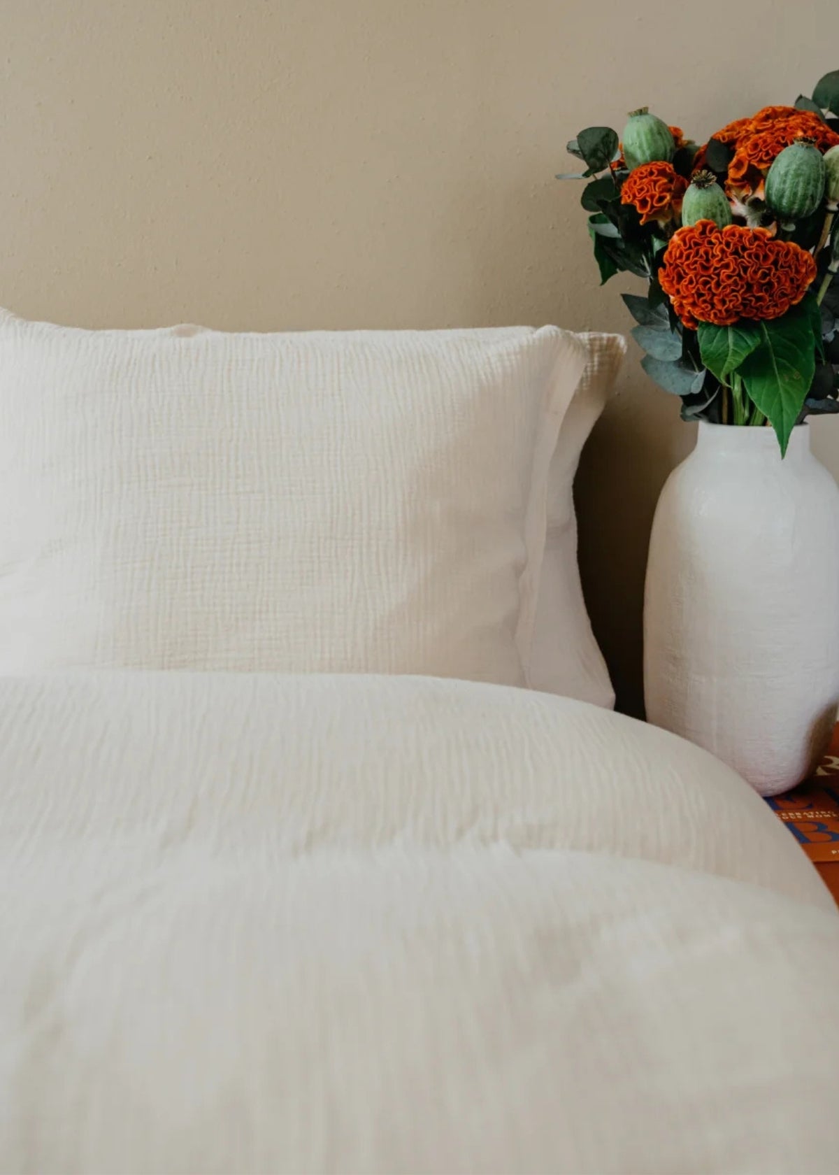 Musselin-Kissenbezug ELIANE beige