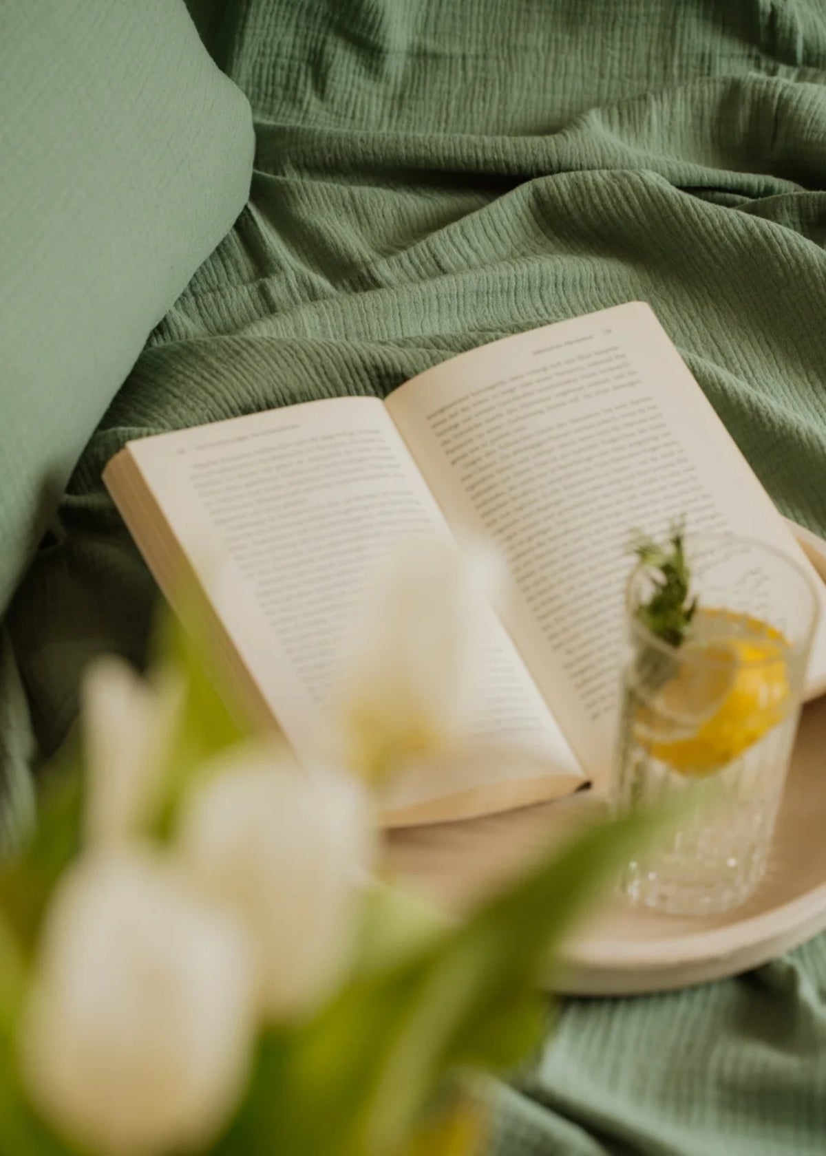 Musselin-Decke JOSEPHIN eucalyptus