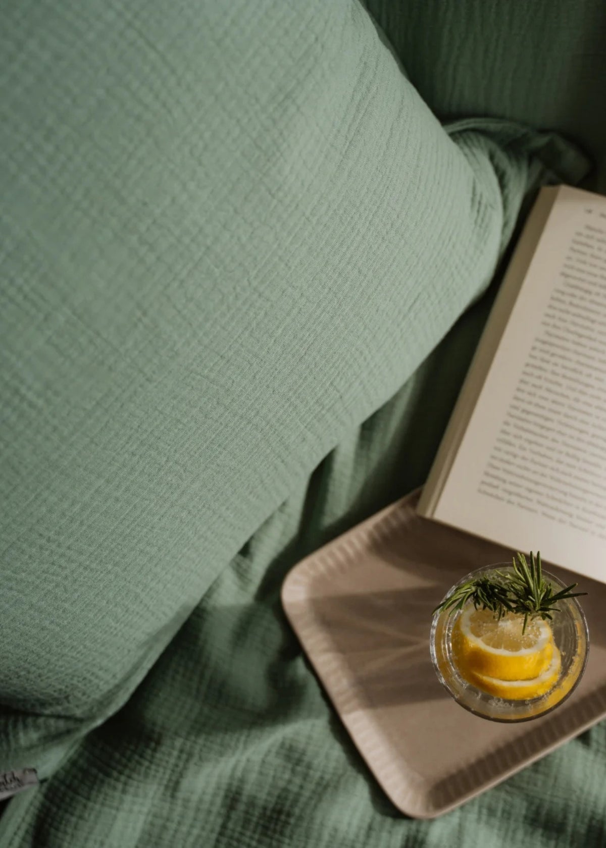 Musselin-Kissenbezug ELIANE eucalyptus