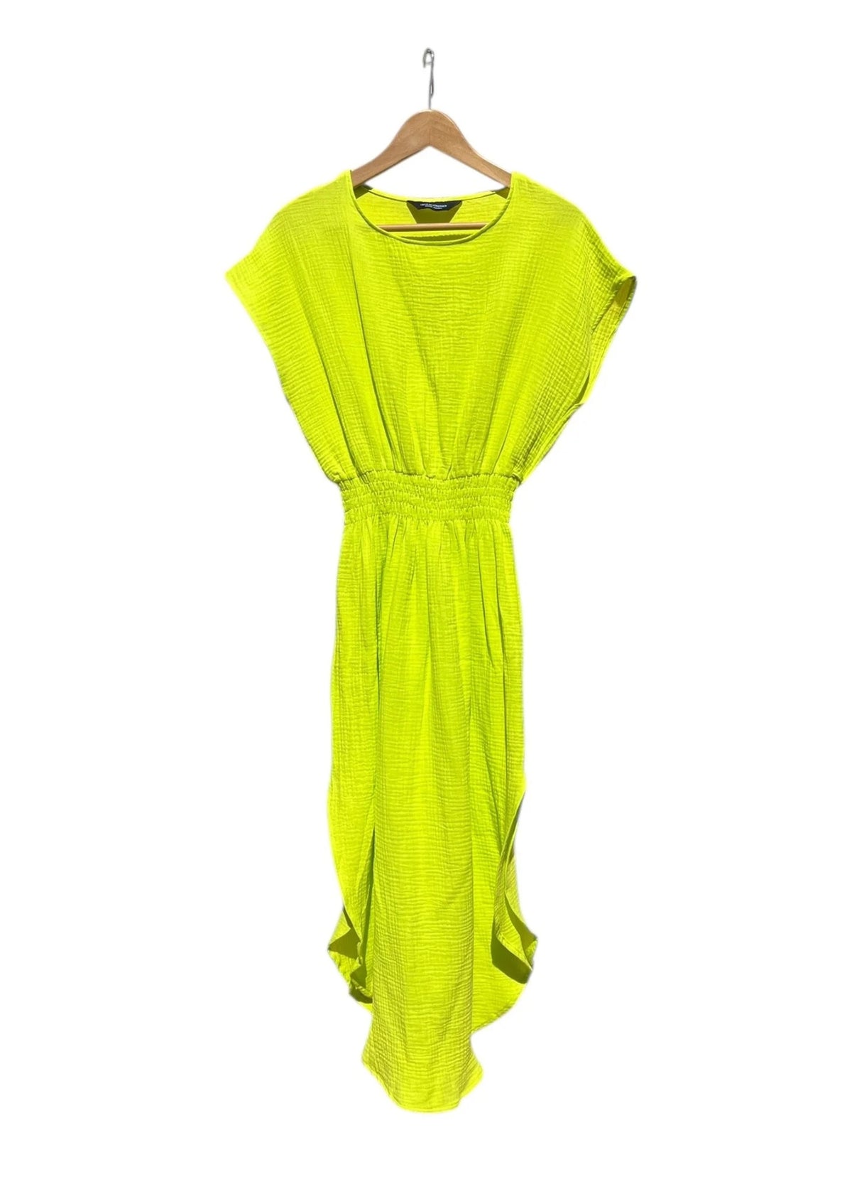 Musselin-Kleid MAIMÓ fluo yellow